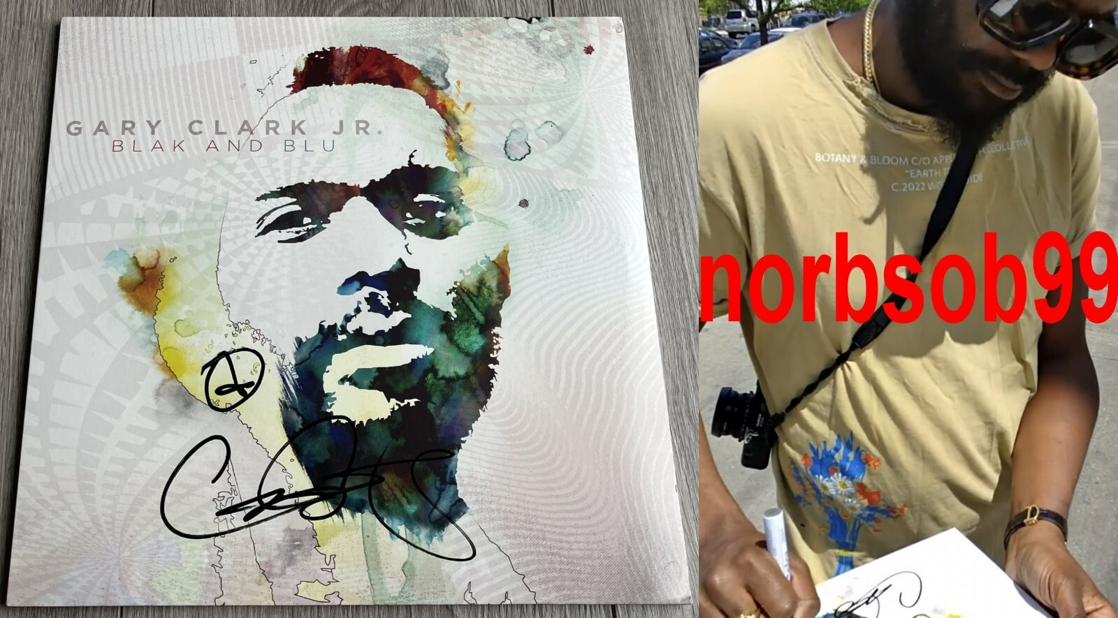 GARY CLARK JR. SIGNED AUTOGRAPH BLAK & BLU VINYL LP w/EXACT PROOF & BECKETT COA