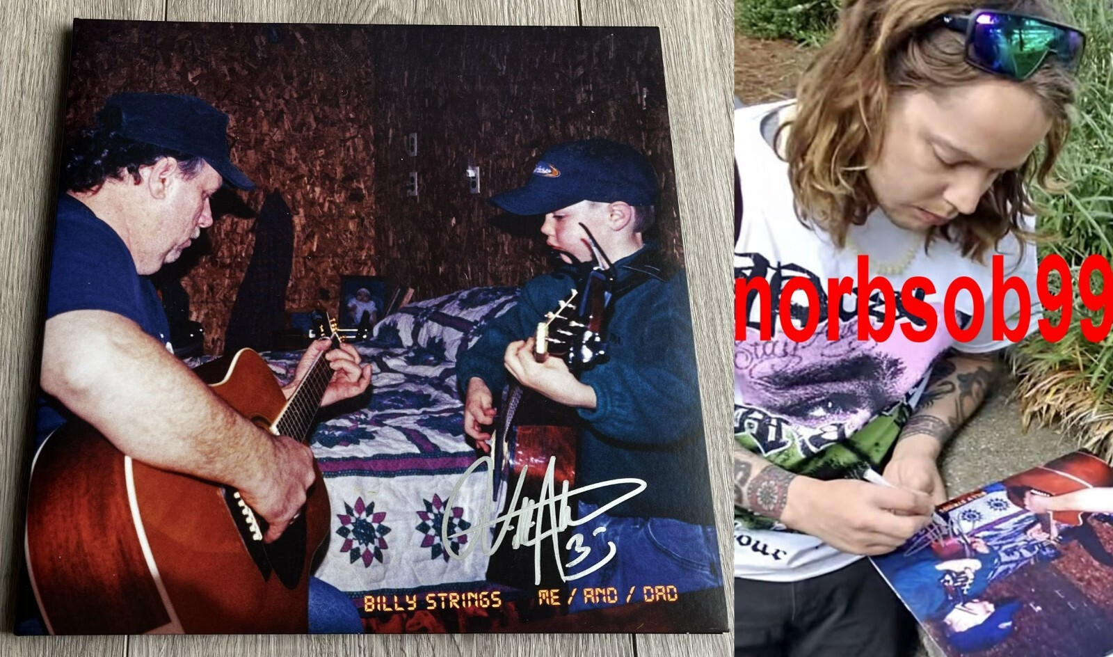 BILLY STRINGS SIGNED AUTOGRAPH ME AND DAD VINYL LP w/EXACT PROOF & BECKETT COA
