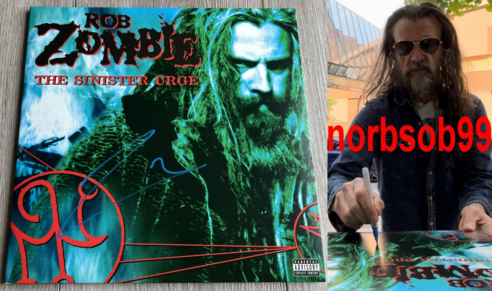 ROB ZOMBIE SIGNED THE SINISTER URGE VINYL LP w/EXACT VIDEO PROOF & BECKETT COA