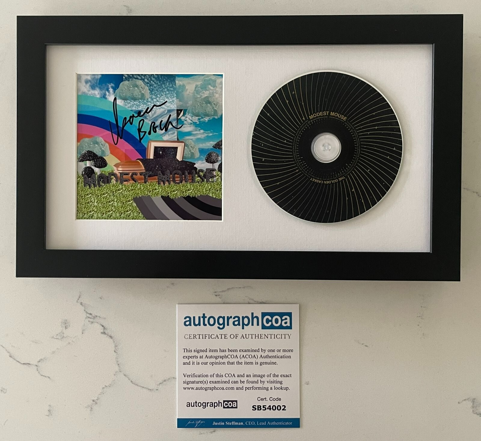 ISAAC BROCK SIGNED MODEST MOUSE THE GOLDEN CASKET FRAMED CD w/EXACT PROOF COA