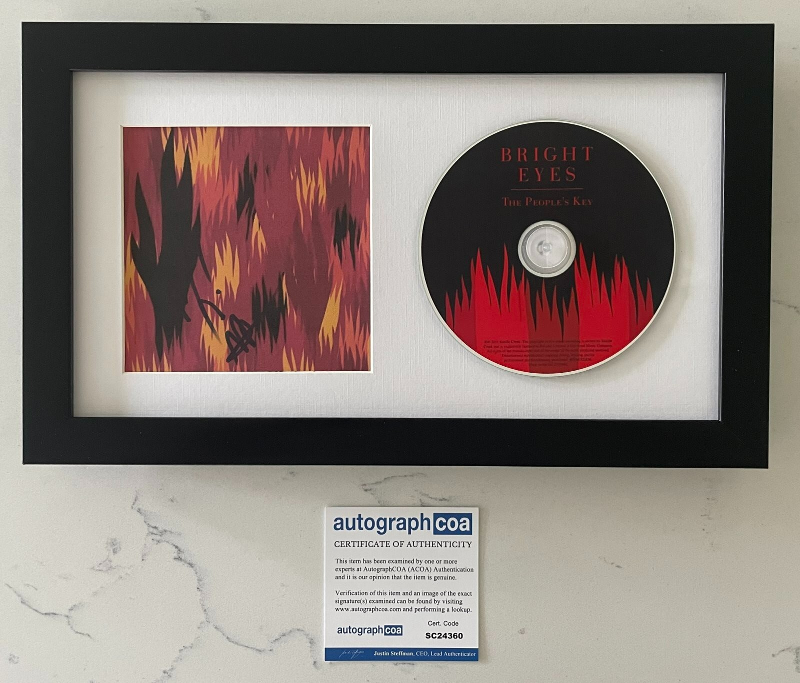 CONOR OBERST SIGNED BRIGHT EYES THE PEOPLE'S KEY FRAMED CD w/PROOF AUTOGRAPH COA