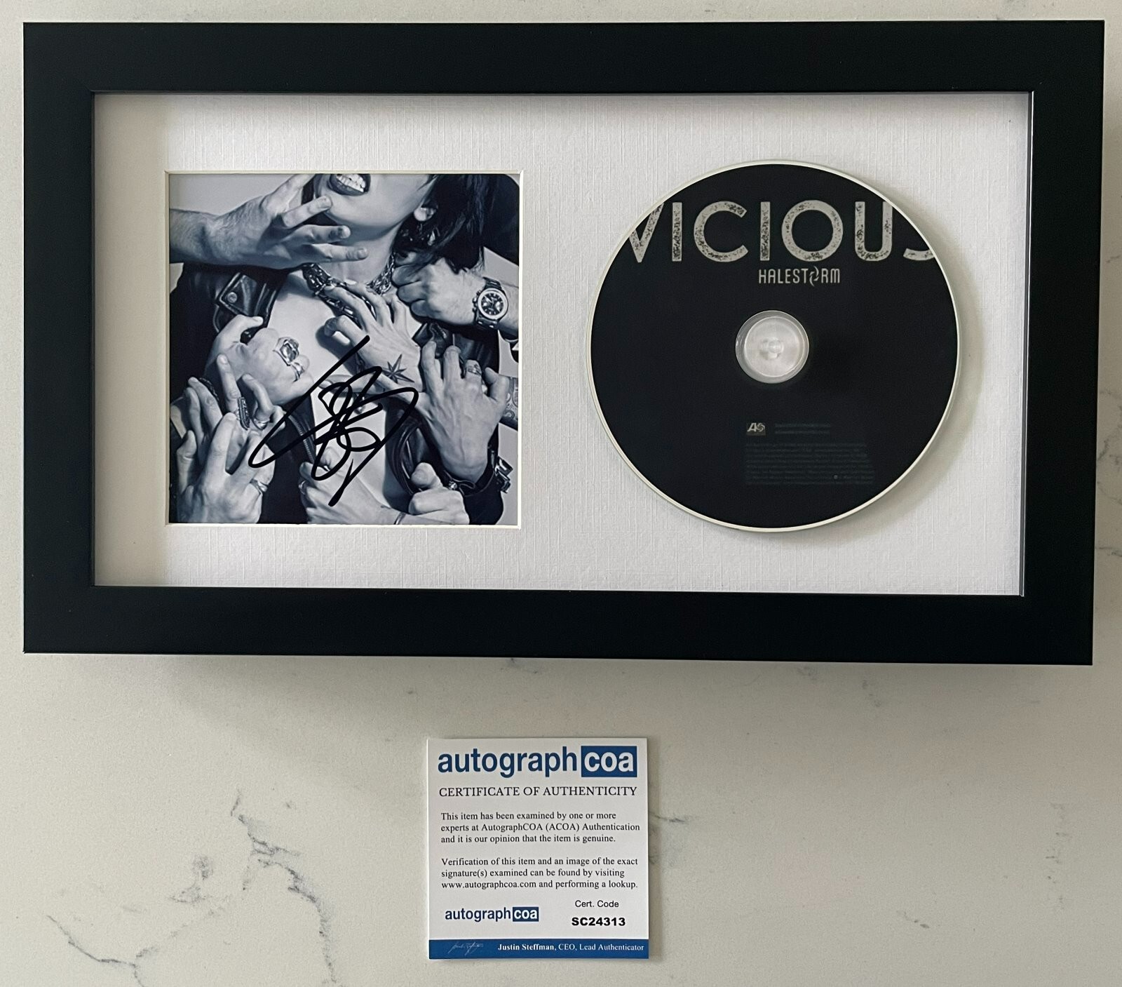 LZZY HALE SIGNED HALESTORM VICIOUS FRAMED MATTED CD w/PROOF & AUTOGRAPH COA ACOA