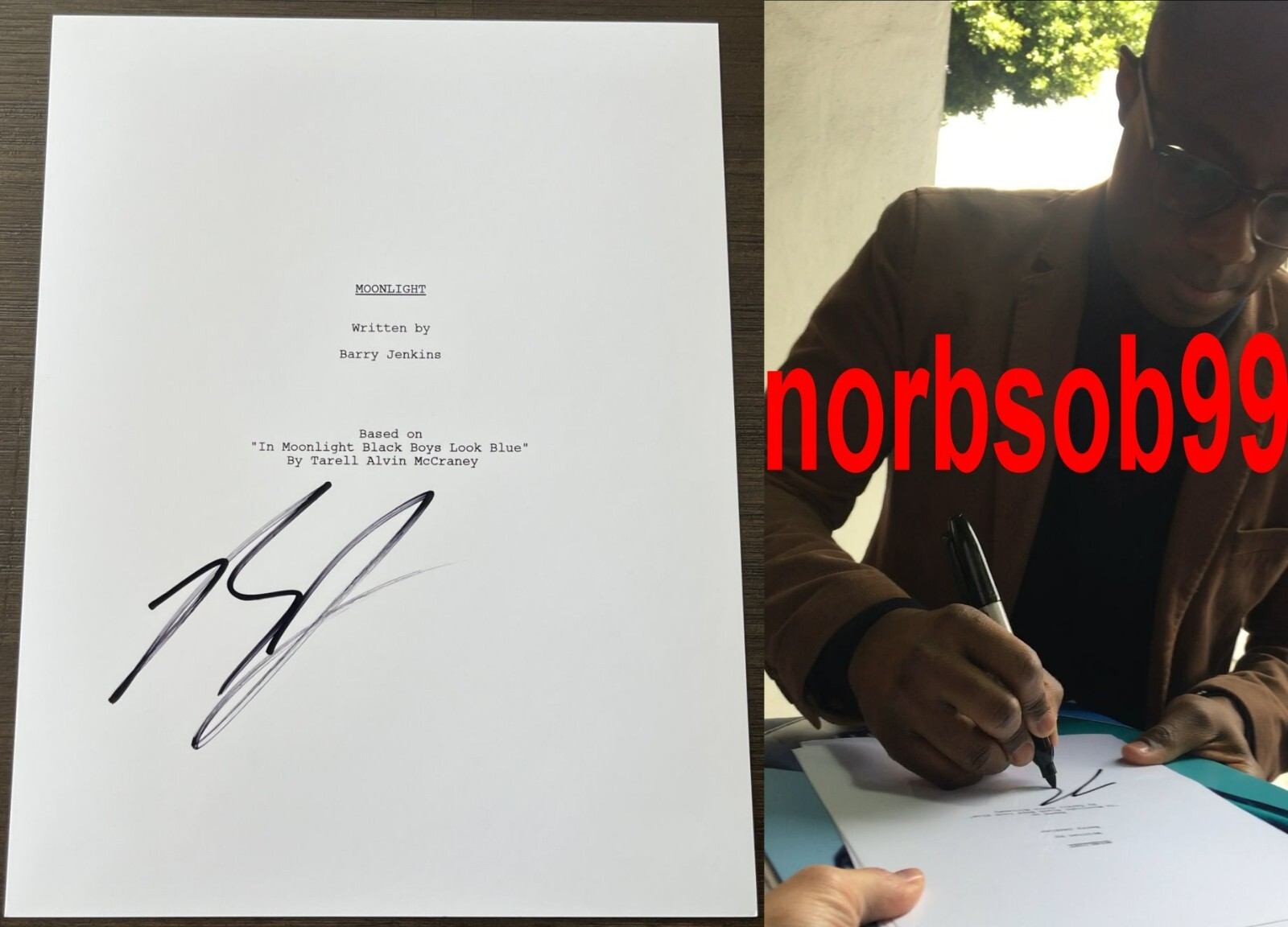 BARRY JENKINS SIGNED AUTOGRAPH MOONLIGHT FULL SCRIPT w/EXACT PROOF & BECKETT COA