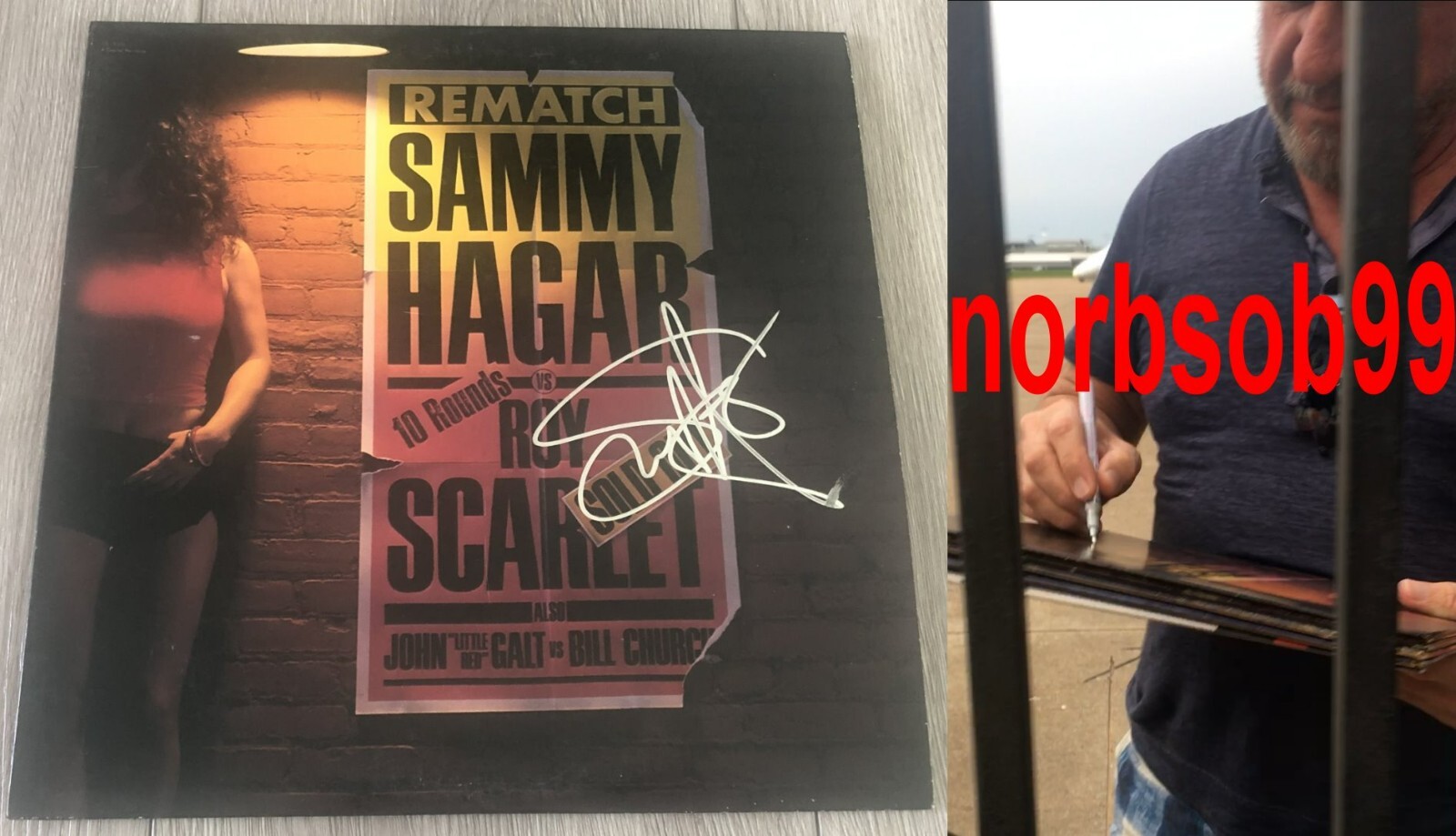 SAMMY HAGAR SIGNED REMATCH VINYL ALBUM VAN HALEN w/EXACT PROOF & BECKETT BAS COA
