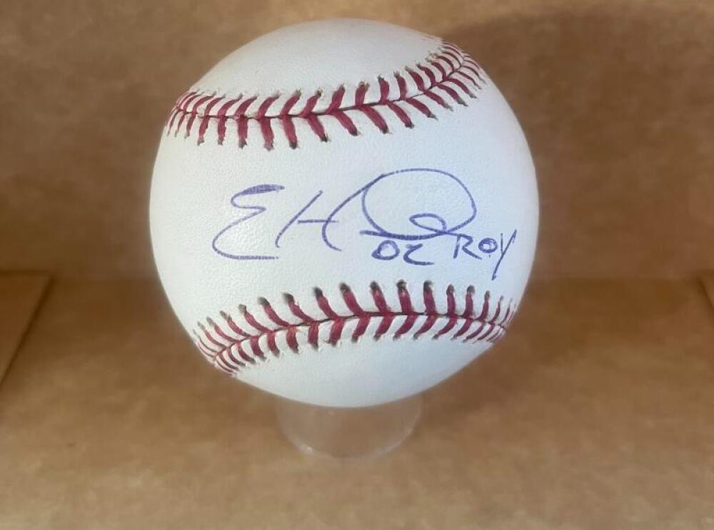 ERIC HINSKE 02 ROY SIGNED AUTOGRAPHED M.L. BASEBALL BECKETT AUTH