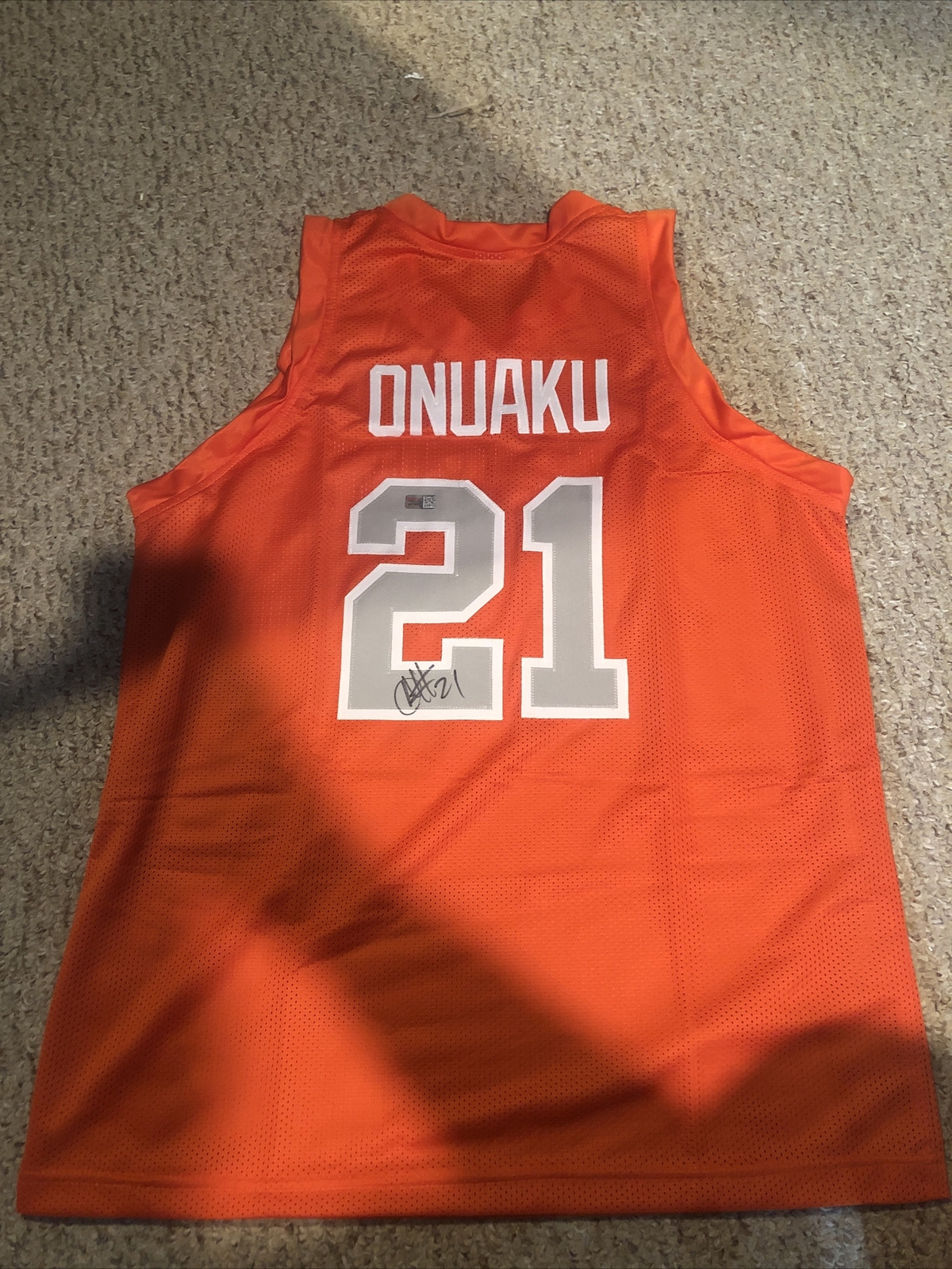 SYRACUSE ORANGE- ARINZE ONUAKU SIGNED AUTOGRAPH JERSEY TRISTAR COA BASKETBALL