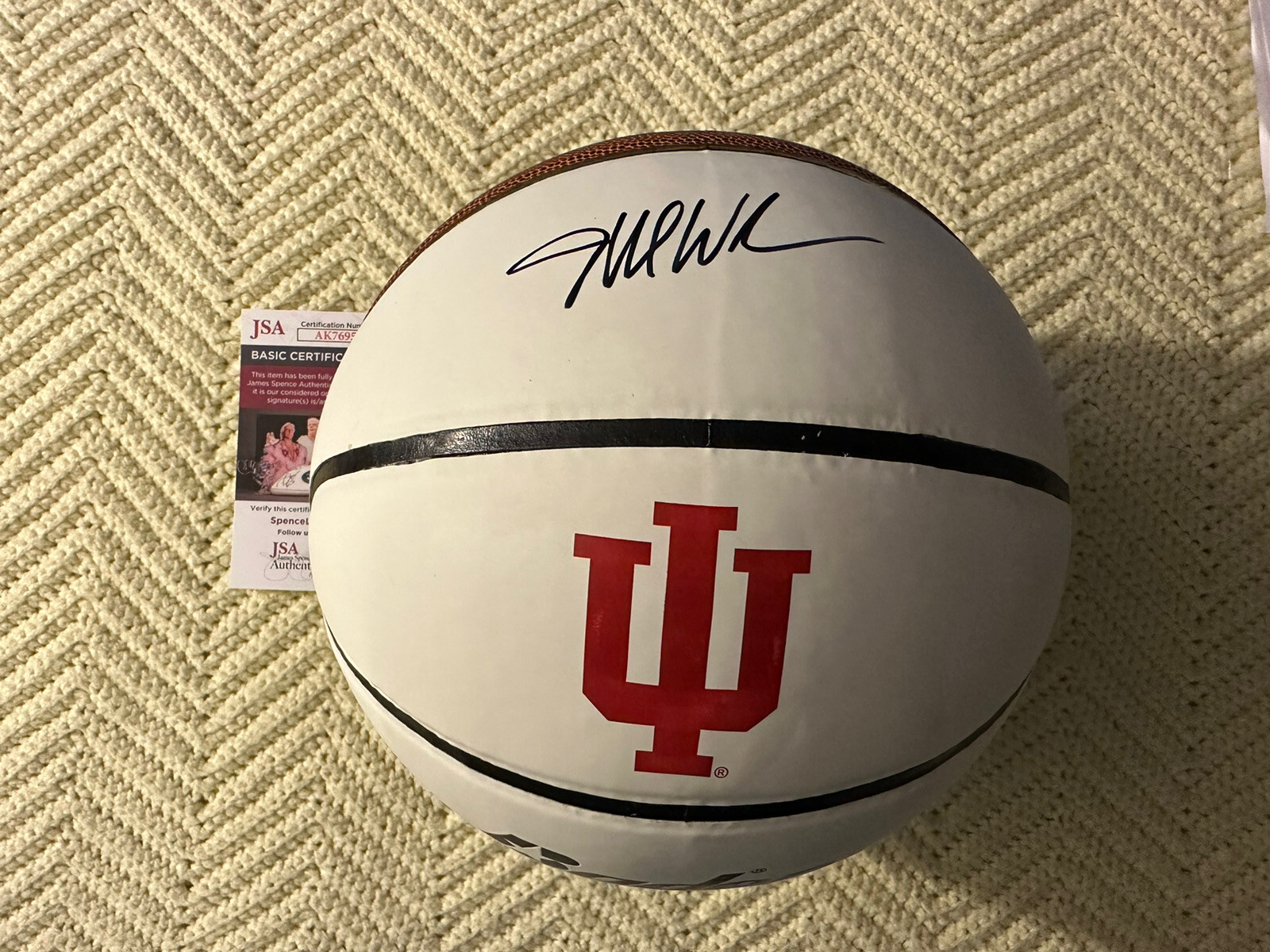 Mike Woodson Signed NCAA Basketball 29.5 Indiana Hoosiers JSA Authentication COA