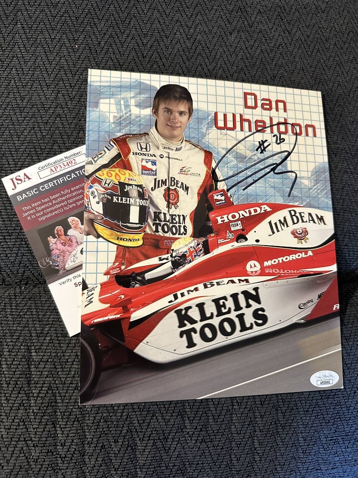Dan Wheldon 2003 Indy Car Indianapolis 500 Promo Card JSA Authenticated COA
