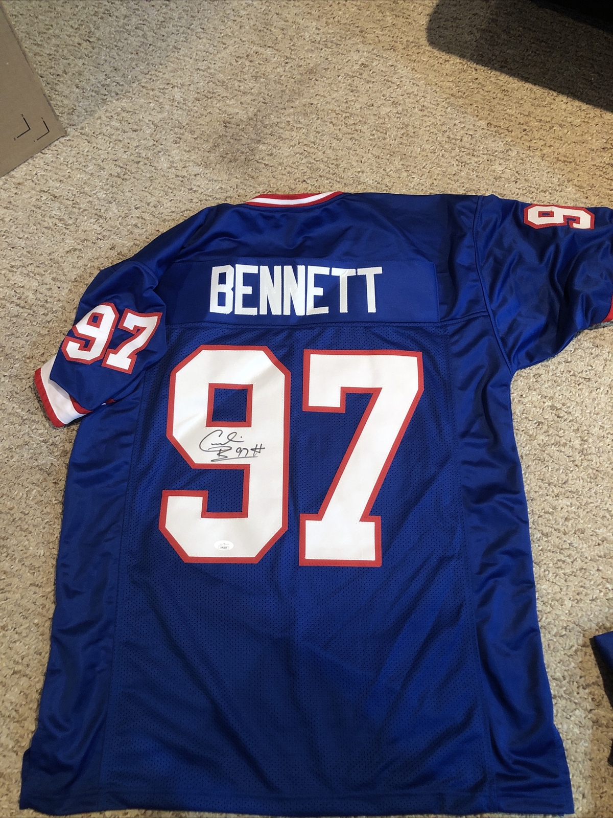 BUFFALO BILLS- CORNELIUS BENNETT SIGNED AUTOGRAPH JERSEY JSA COA FOOTBALL