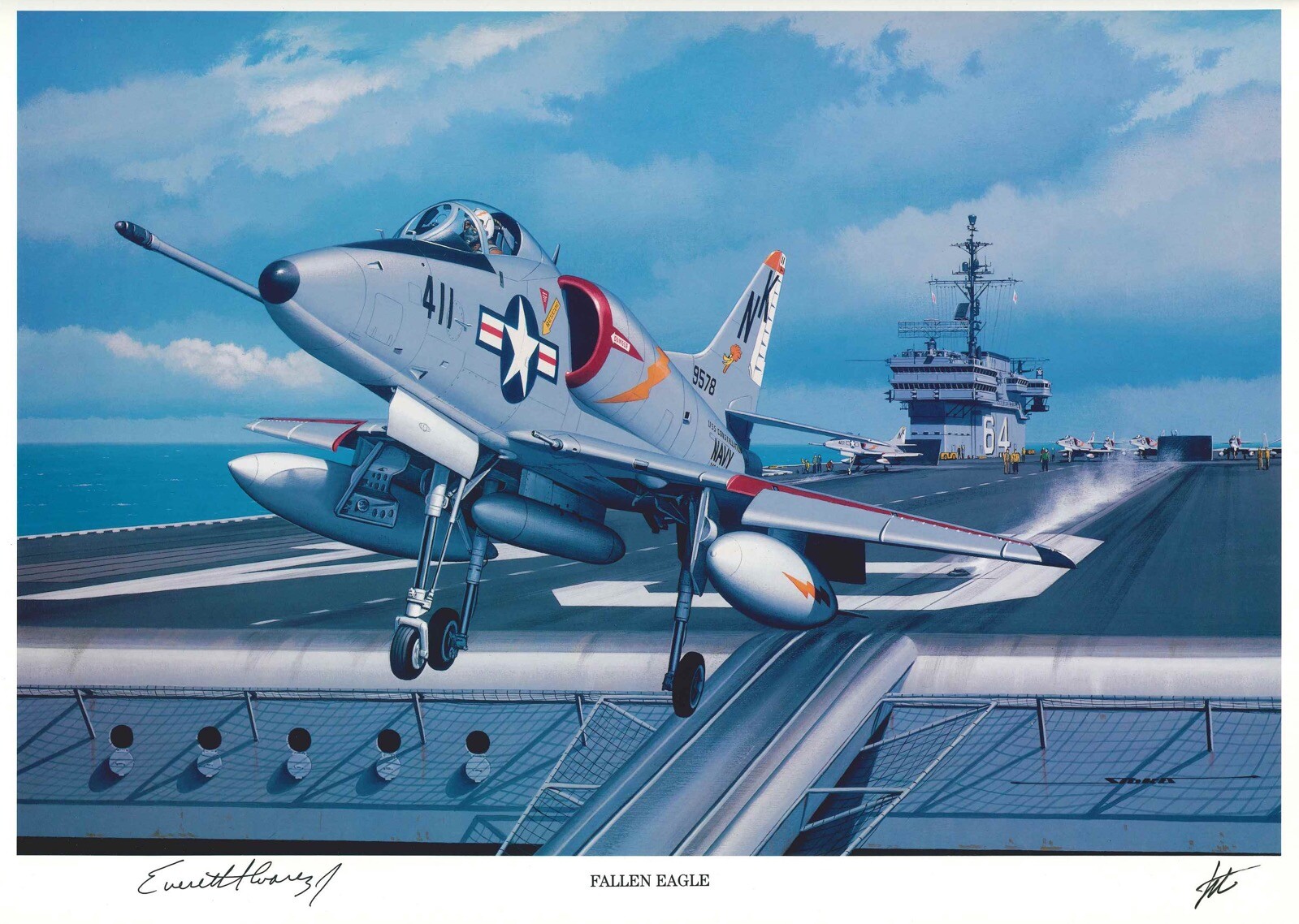 EVERETT ALVAREZ SIGNED FALLEN EAGLE STAN STOKES PRINT POW