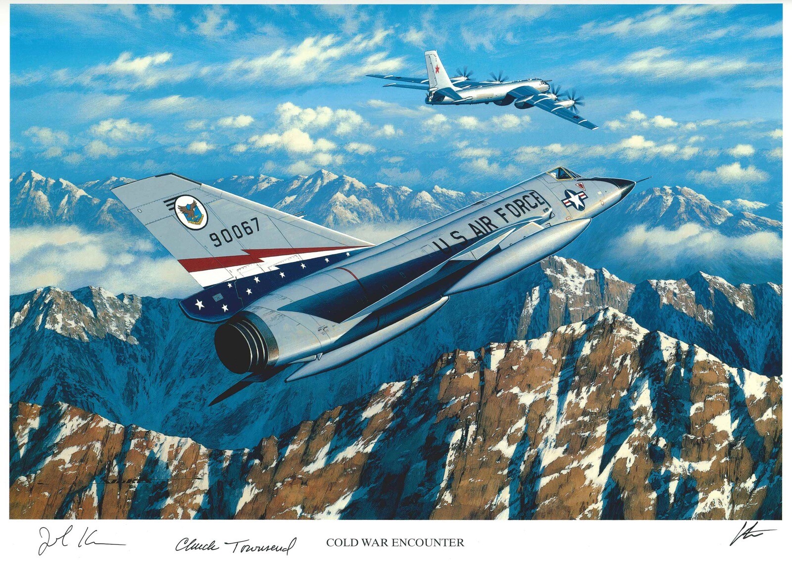 JOHN KANE CHUCK TOWNSEND SIGNED COLD WAR ENCOUNTER STAN STOKES PRINT