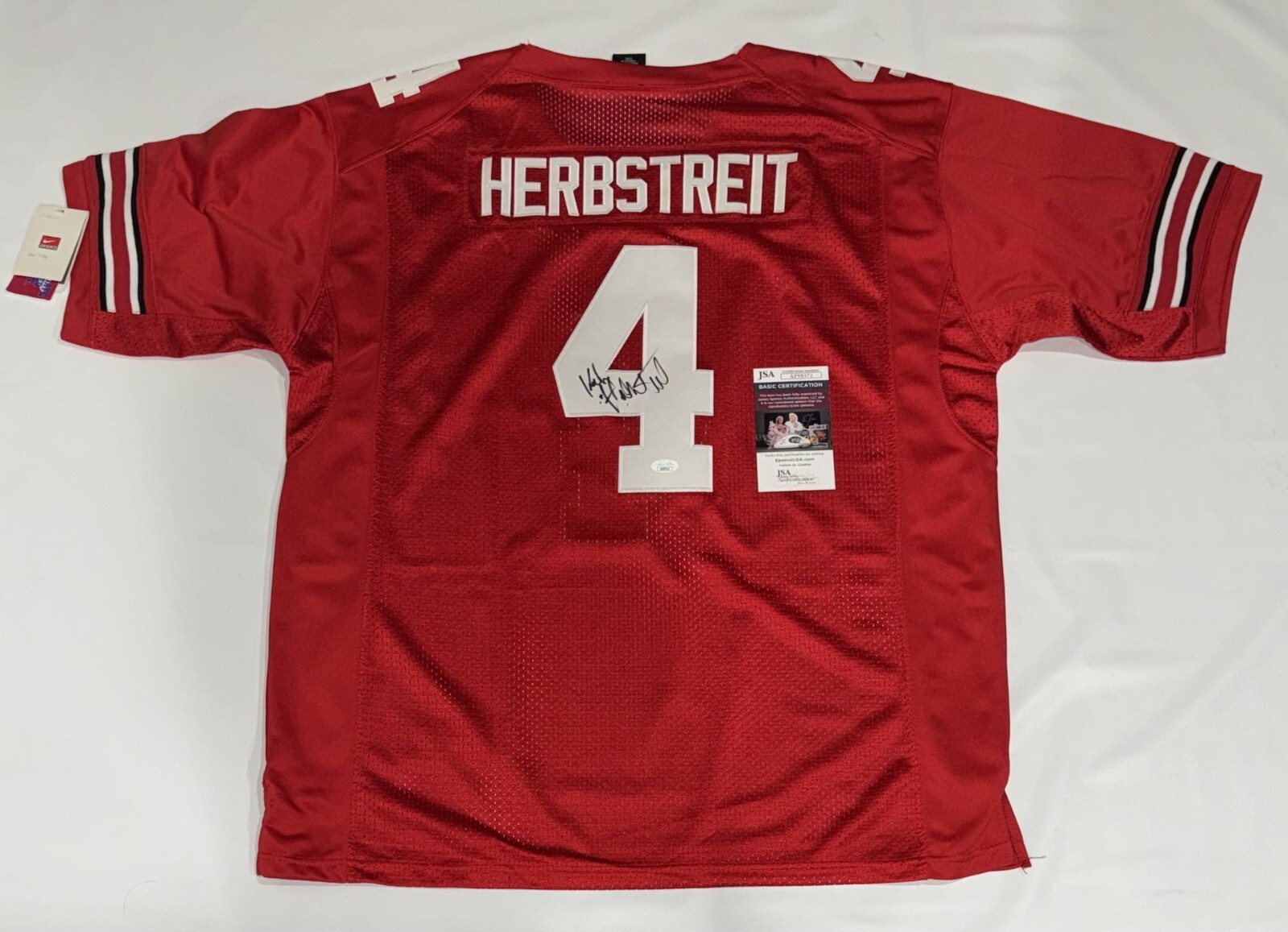 KIRK HERBSTREIT SIGNED NIKE SEWN OHIO STATE BUCKEYES #4 JERSEY RARE JSA COA