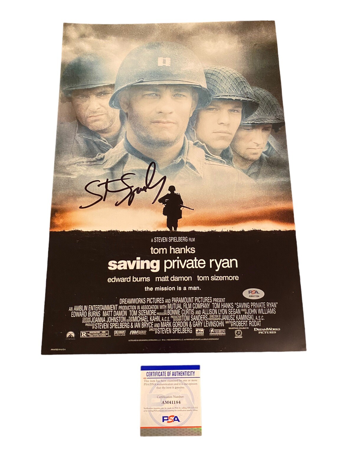 STEVEN SPIELBERG signed Autographed “SAVING PRIVATE RYAN
