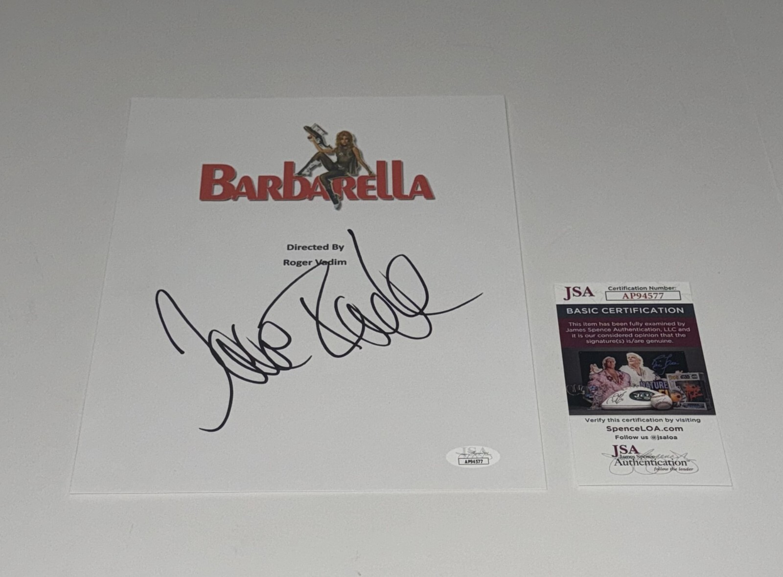 JANE FONDA SIGNED BARBARELLA MOVIE TRANSCRIPT AUTOGRAPHED JSA COA