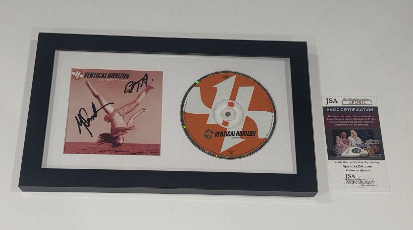 MATT SCANNELL SIGNED FRAMED EVERYTHING YOU WANT CD VERTICAL HORIZON JSA COA