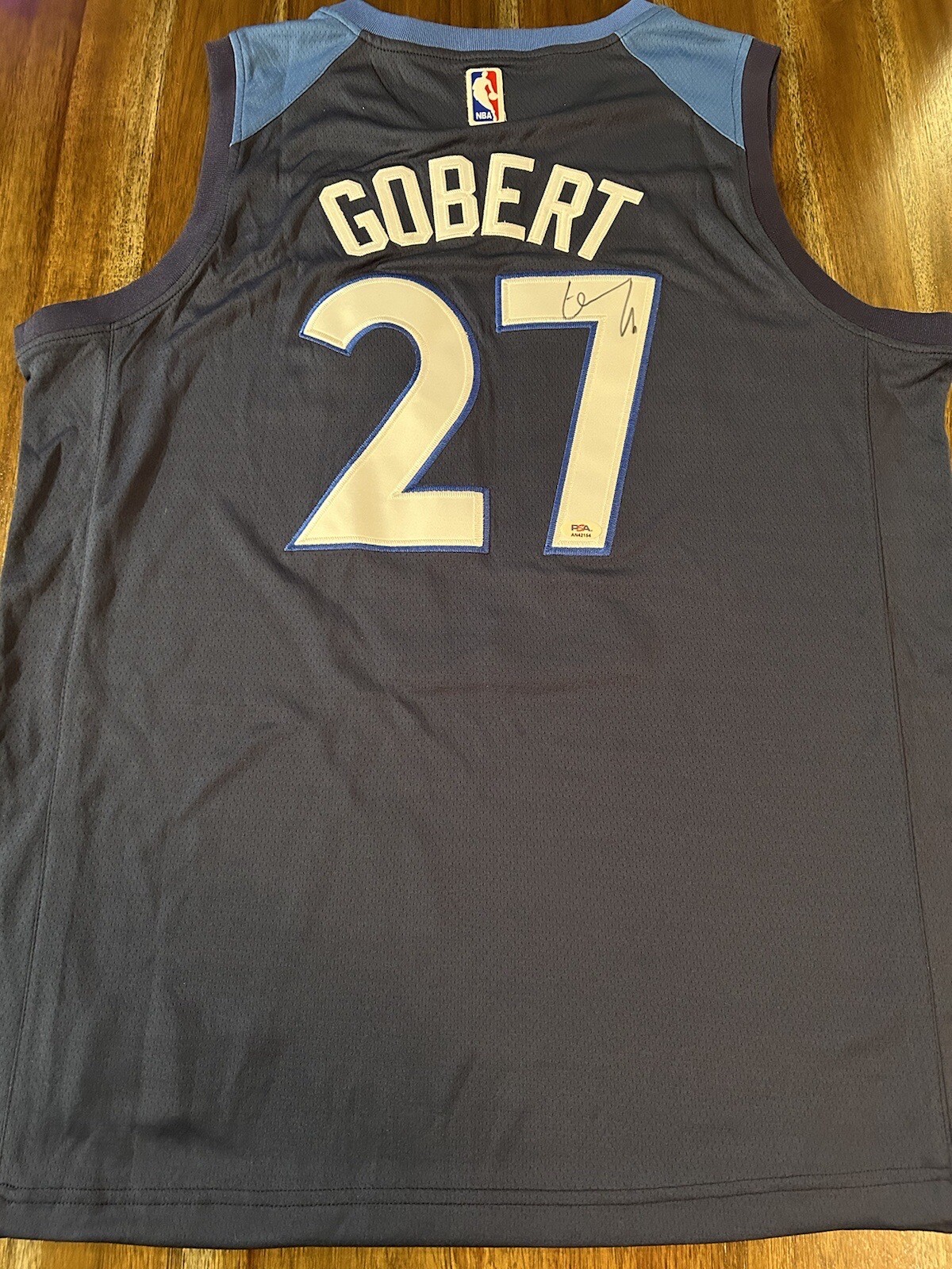 Rudy Gobert Signed Minnesota Timberwolves Stitched Jersey NBA Basketball PSA COA