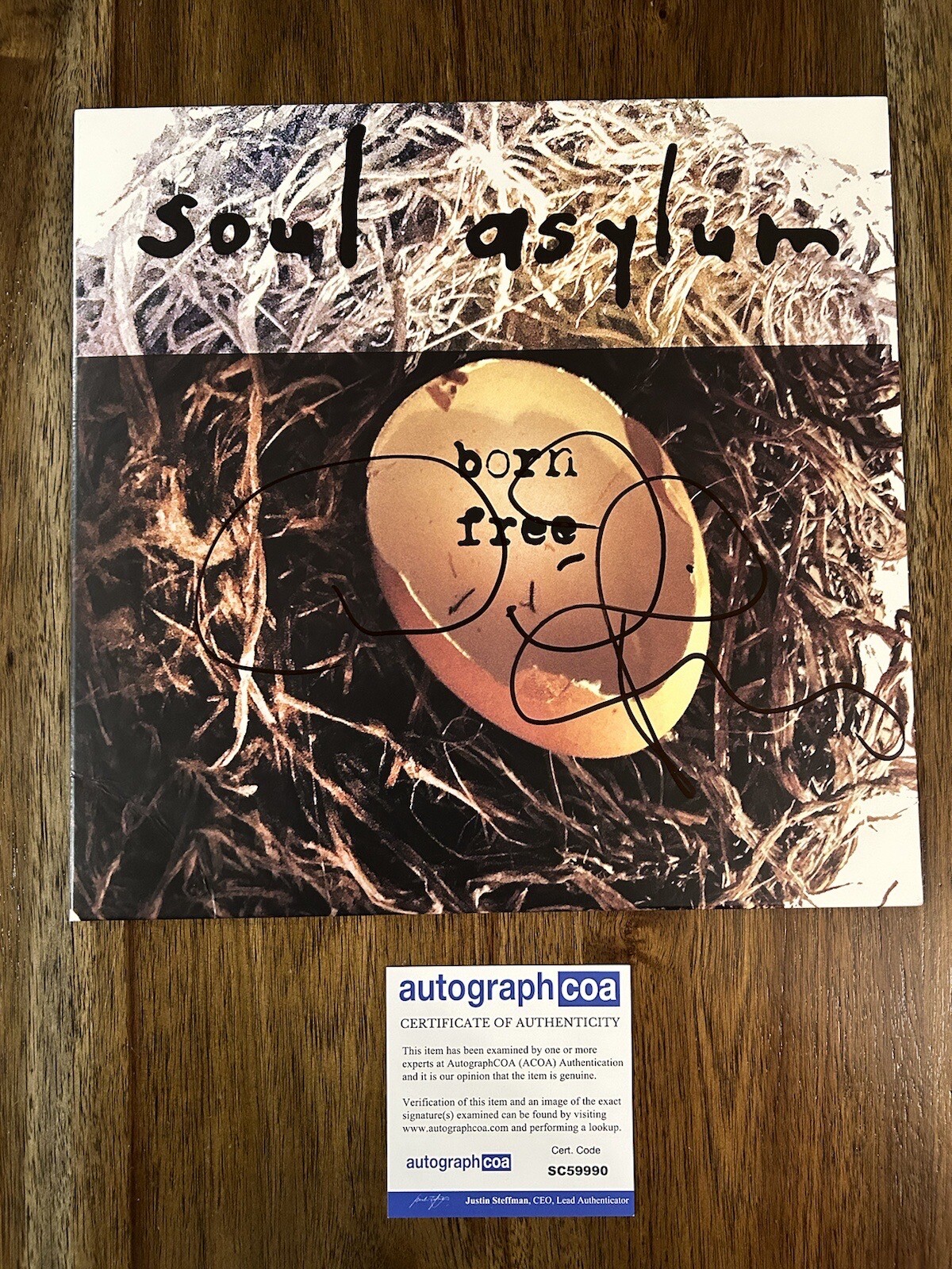 Dave Pirner ‘Soul Asylum’ Signed Autograph ‘Born Free’ Vinyl 10” Album ACOA