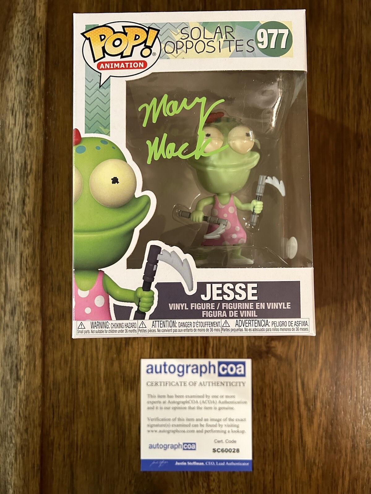 Mary Mack signed autographed funko pop Solar Opposites “Jesse” RARE PROOF ACOA