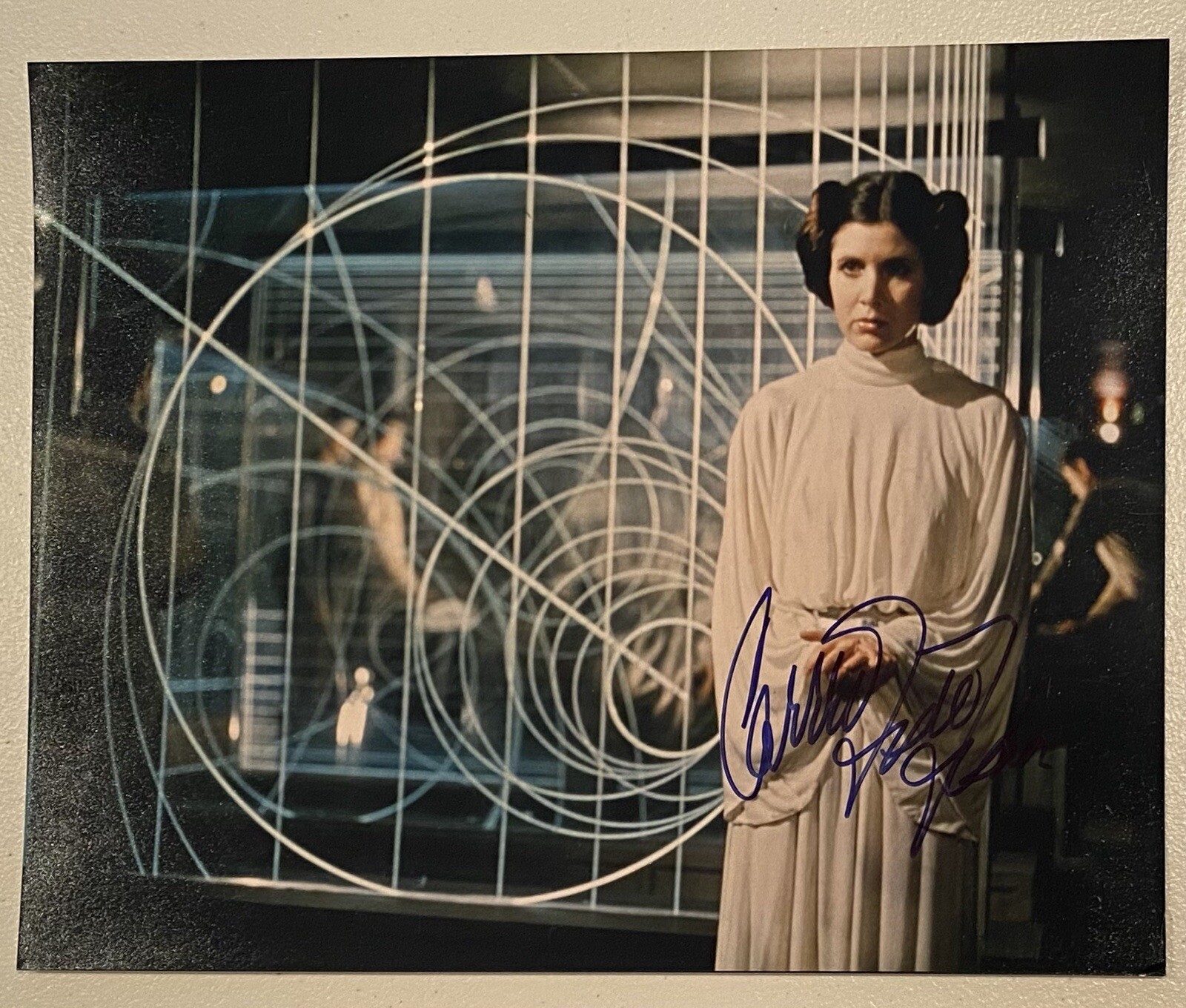 Carrie Fisher Signed Autographed 8x10 Photo BAS Beckett Letter Star Wars Leia 1