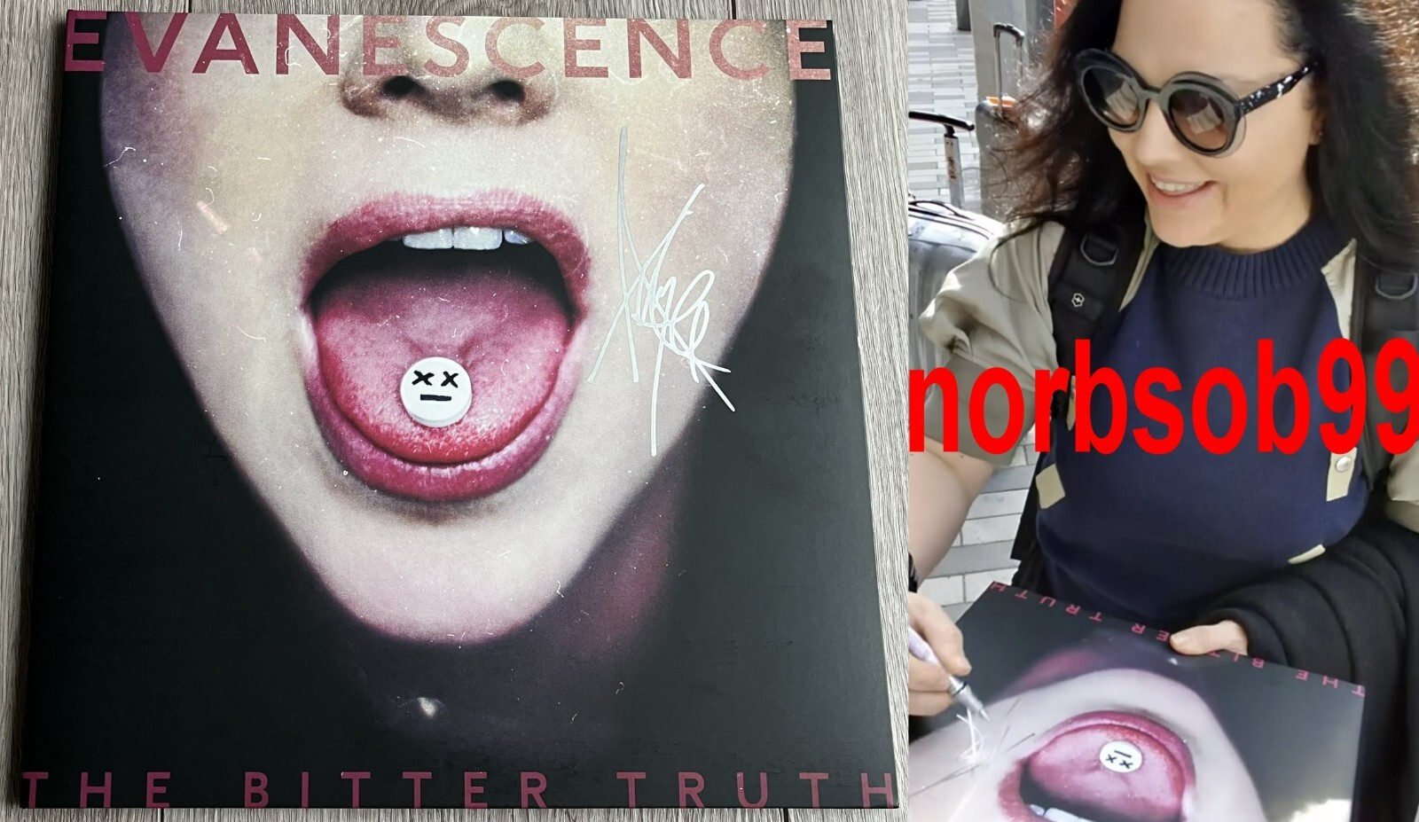 AMY LEE SIGNED EVANESCENCE THE BITTER TRUTH VINYL EXACT VIDEO PROOF BECKETT COA