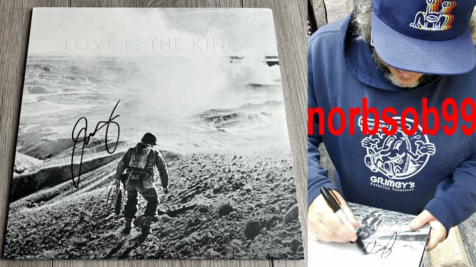 JEFF TWEEDY WILCO SIGNED LOVE IS THE KING VINYL LP w/EXACT PROOF & BECKETT COA