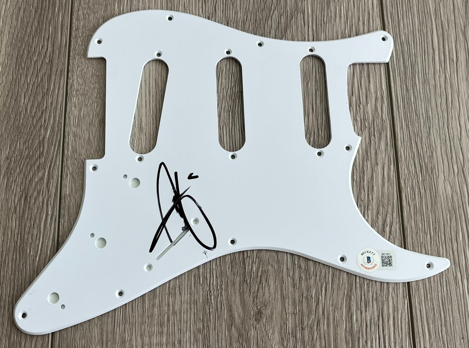 CHRISTINA AGUILERA SIGNED STRIPPED GUITAR PICKGUARD w/PROOF & BECKETT BAS COA