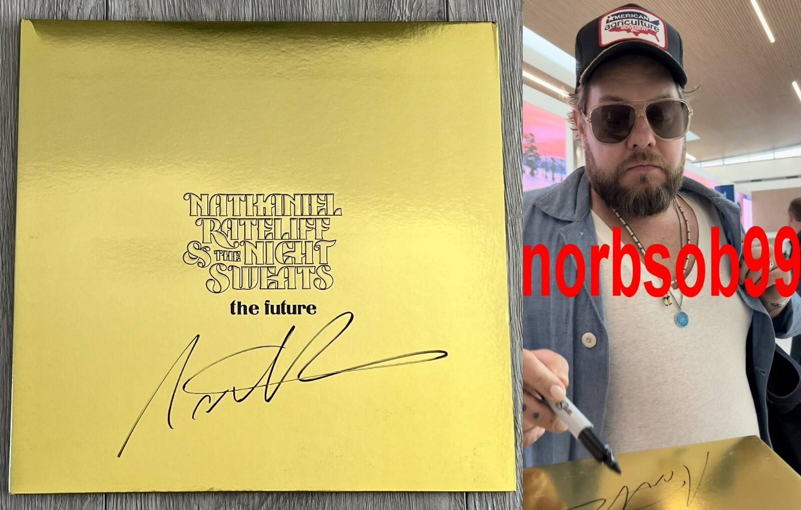 NATHANIEL RATELIFF & THE NIGHT SWEATS SIGNED THE FUTURE VINYL wEXACT VIDEO PROOF