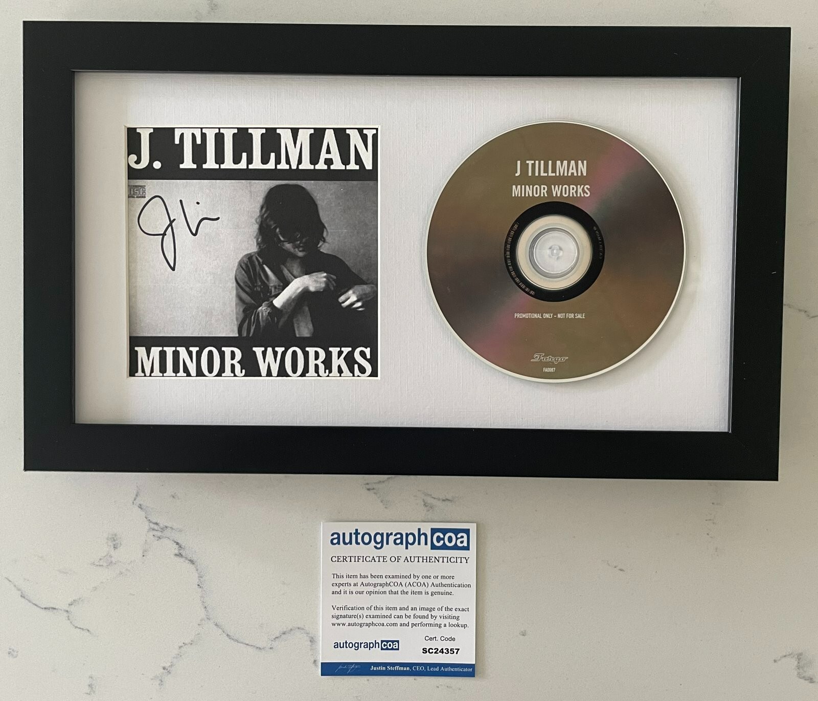 FATHER JOHN MISTY SIGNED MINOR WORKS FRAMED & MATTED CD w/PROOF AUTOGRAPH COA
