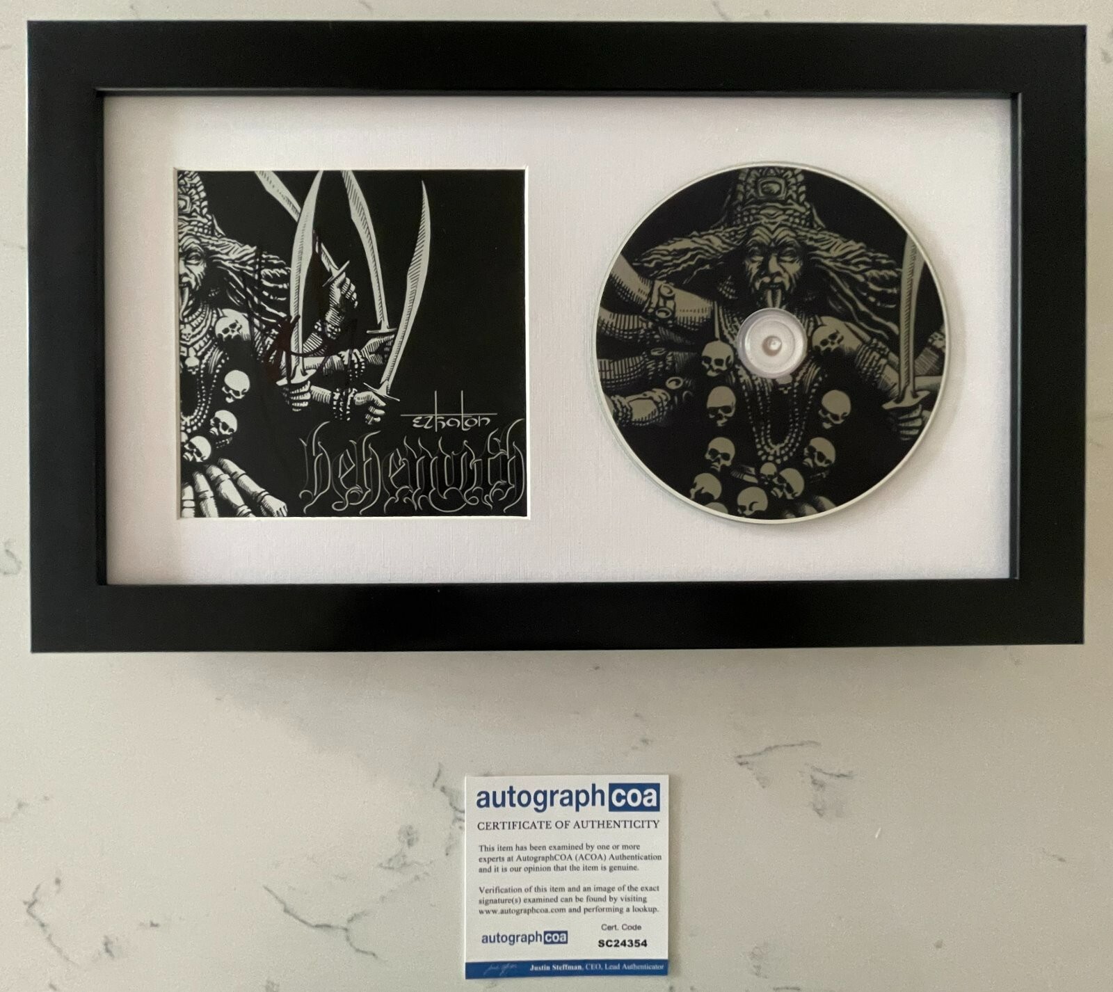 ADAM DARSKI NERGAL SIGNED BEHEMOTH EZKATON FRAMED CD w/PROOF AUTOGRAPH COA ACOA