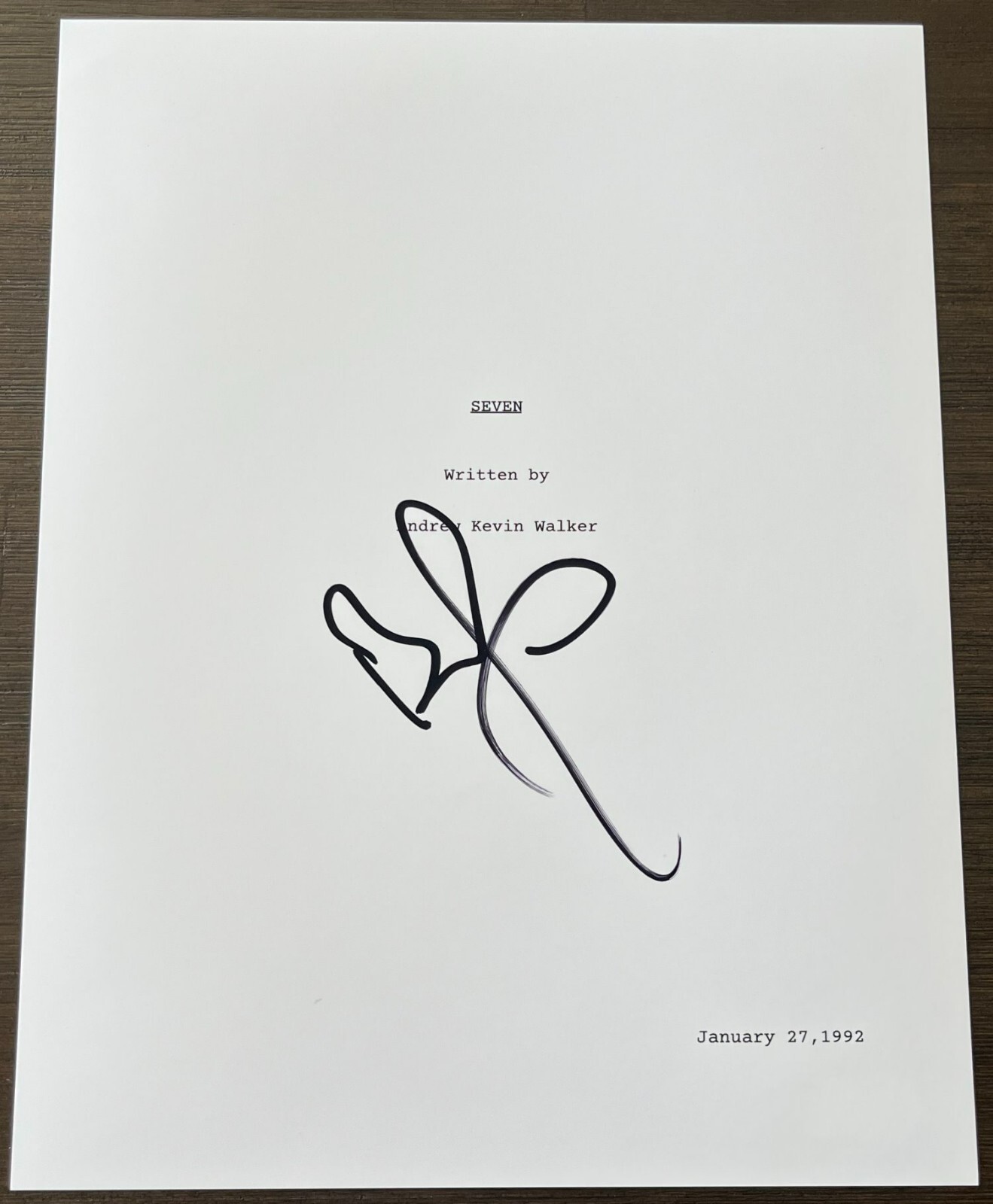 BRAD PITT SIGNED SE7EN 7 SEVEN FULL SCRIPT w/EXACT VIDEO PROOF & BECKETT COA