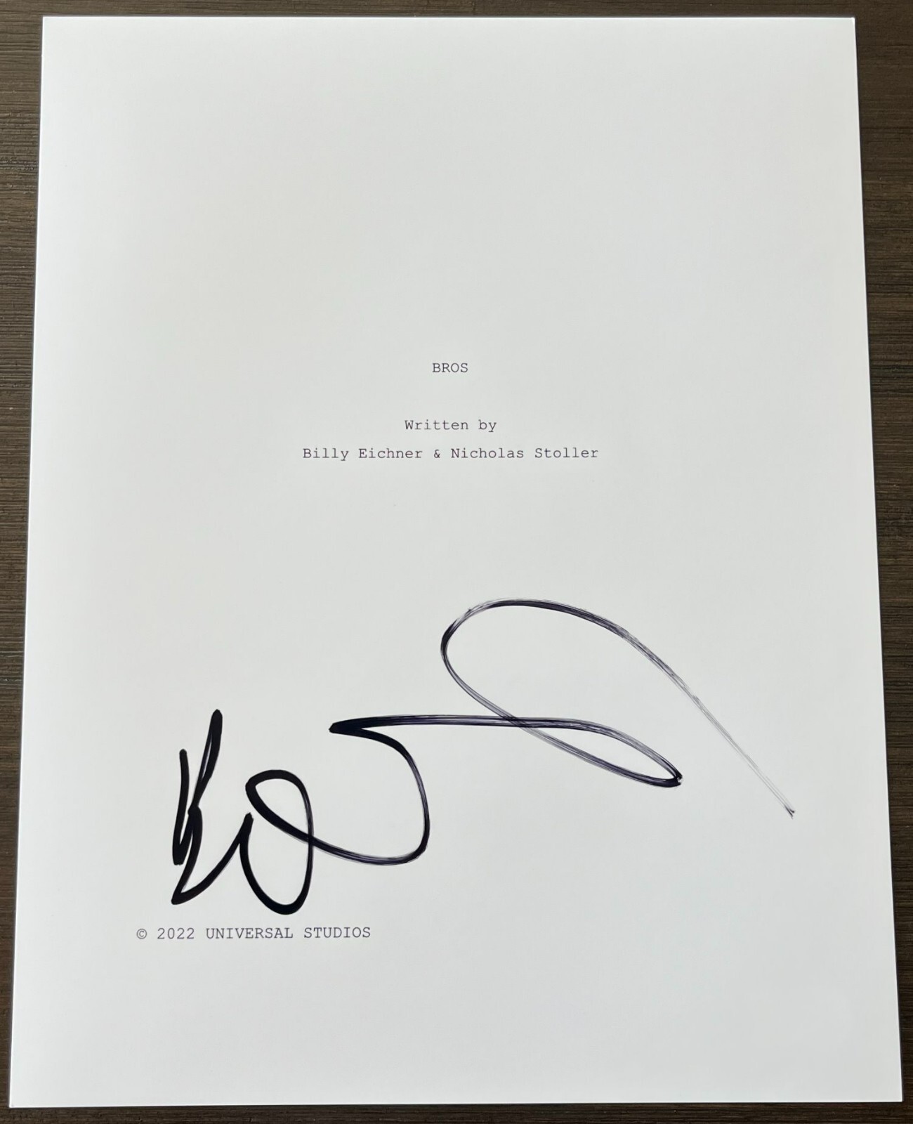 BILLY EICHNER SIGNED AUTOGRAPH BROS 147 PAGE FULL MOVIE SCRIPT & BECKETT BAS COA