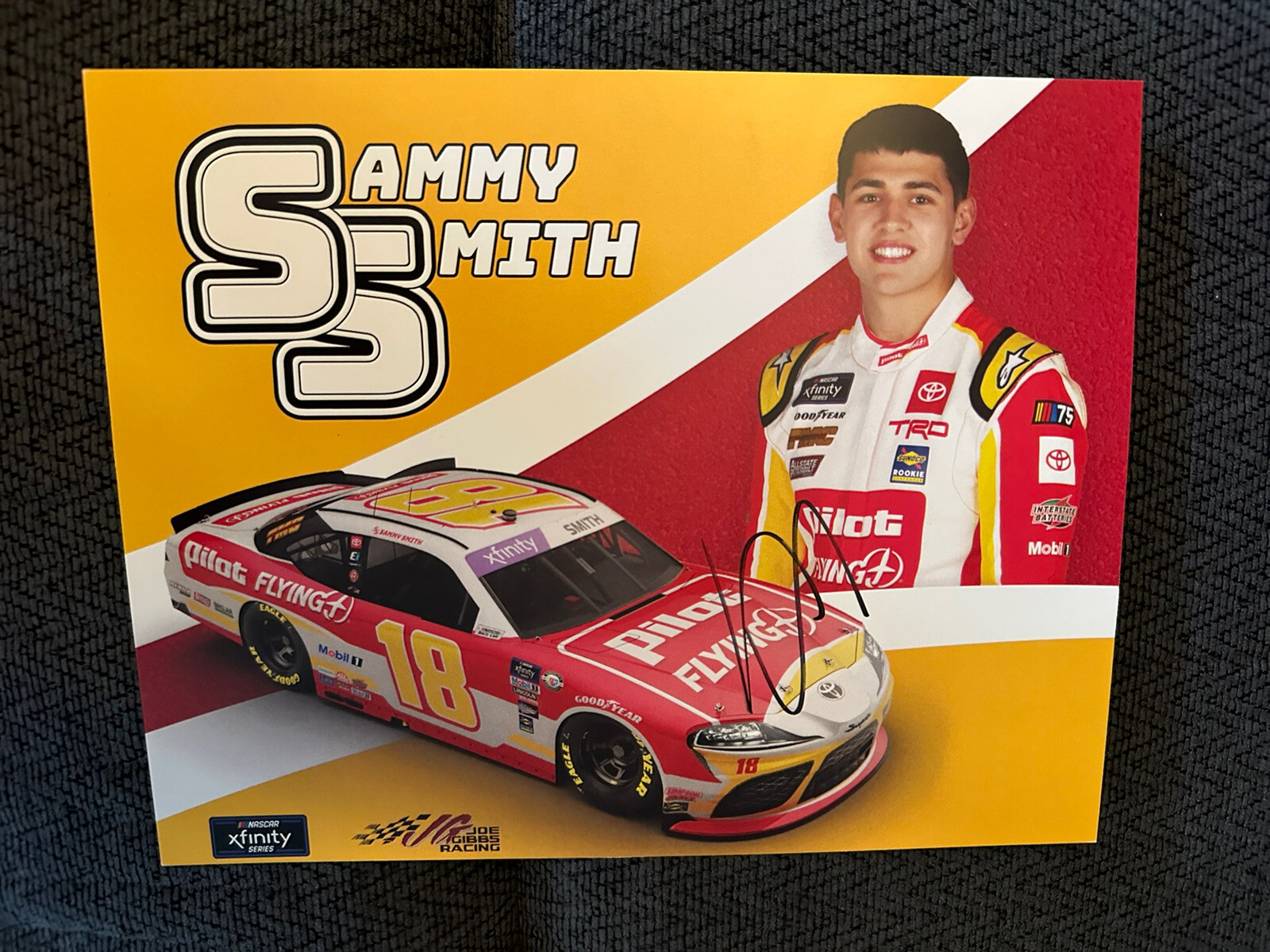 Sammy Smith Signed Promo Hero Card Nascar Xfinity Autographed 2023