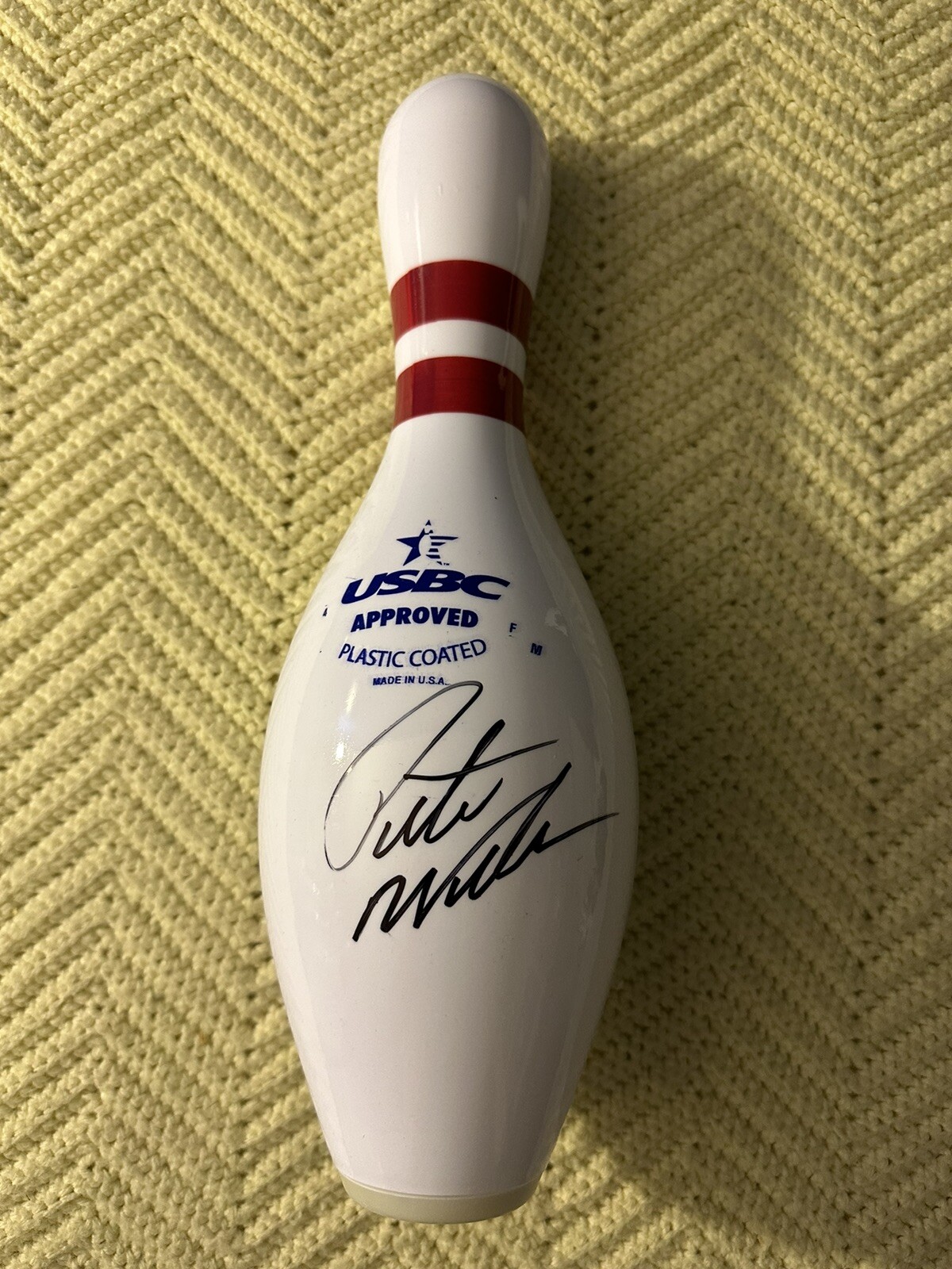 Pete Weber Brunswick PBA Signed Unused Bowling Pin Autographed Unique