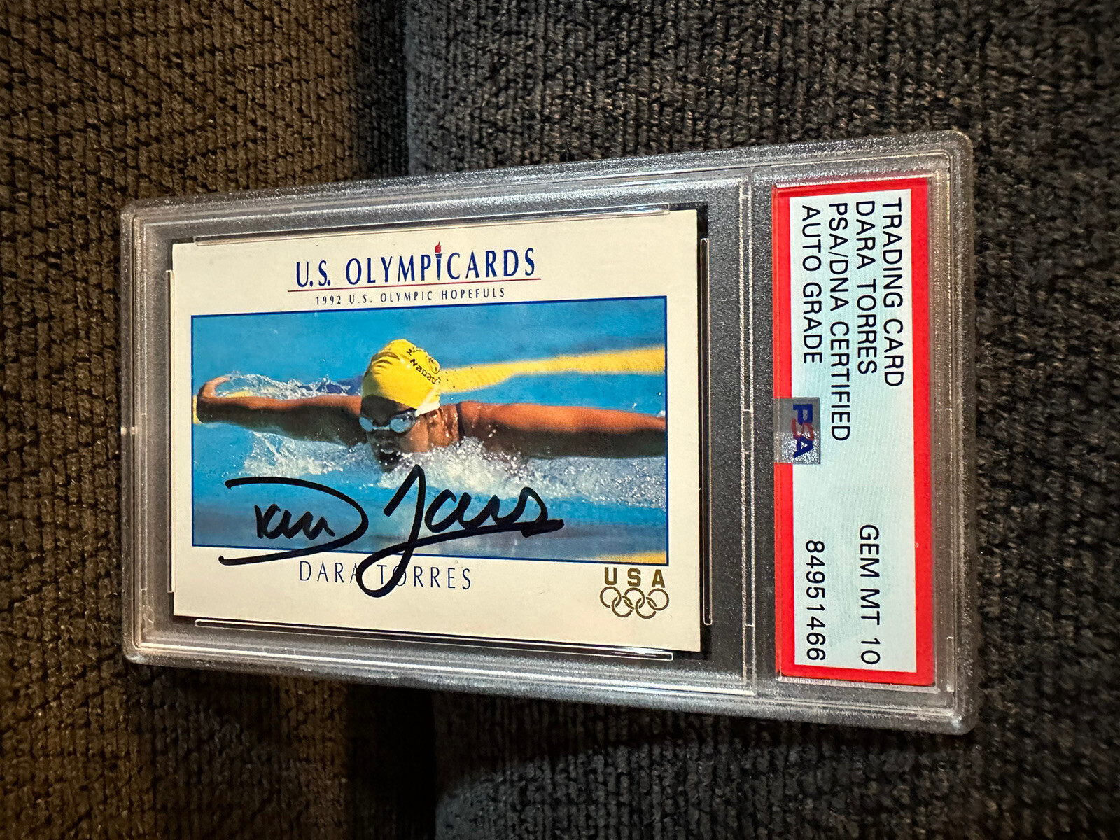 Dara Torres Signed 1992 #72 Card PSA /DNA Slab COA Auto Gem Mint 10 Rookie RC