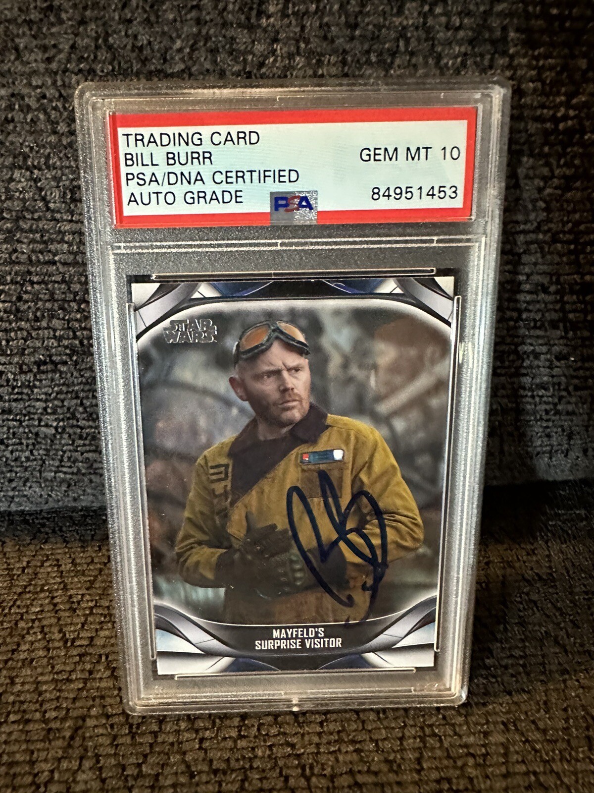 Bill Burr Signed 2021 Mandalorian #77 Card PSA /DNA Slab COA RC Auto Gem Mt 10