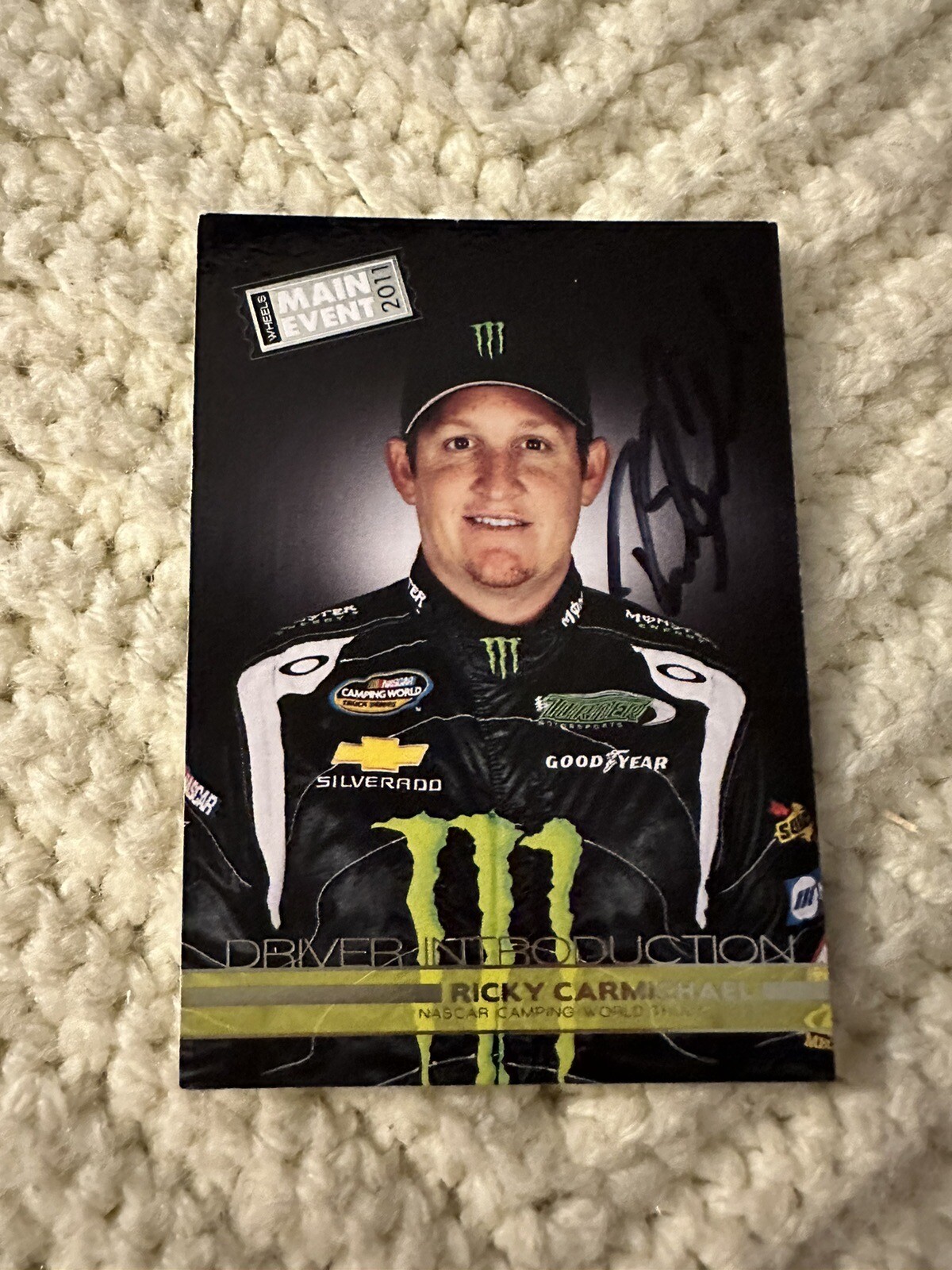 SIGNED TRADING CARD RICKY CARMICHAEL NASCAR AUTOGRAPHED MOTOCROSS AMA SUPERCROSS COLLECTIBLE MEMORABILIA