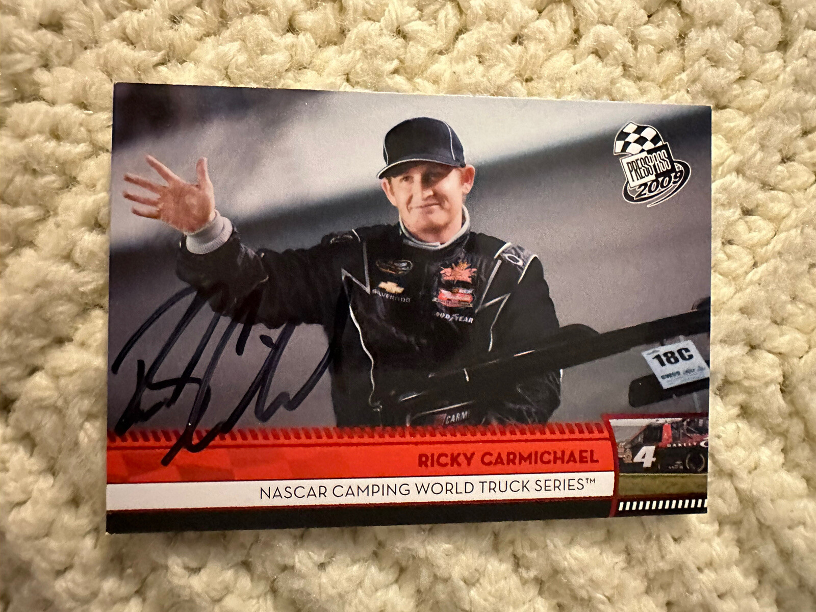 Signed Trading Card Ricky Carmichael Nascar Autographed Motocross AMA Supercross