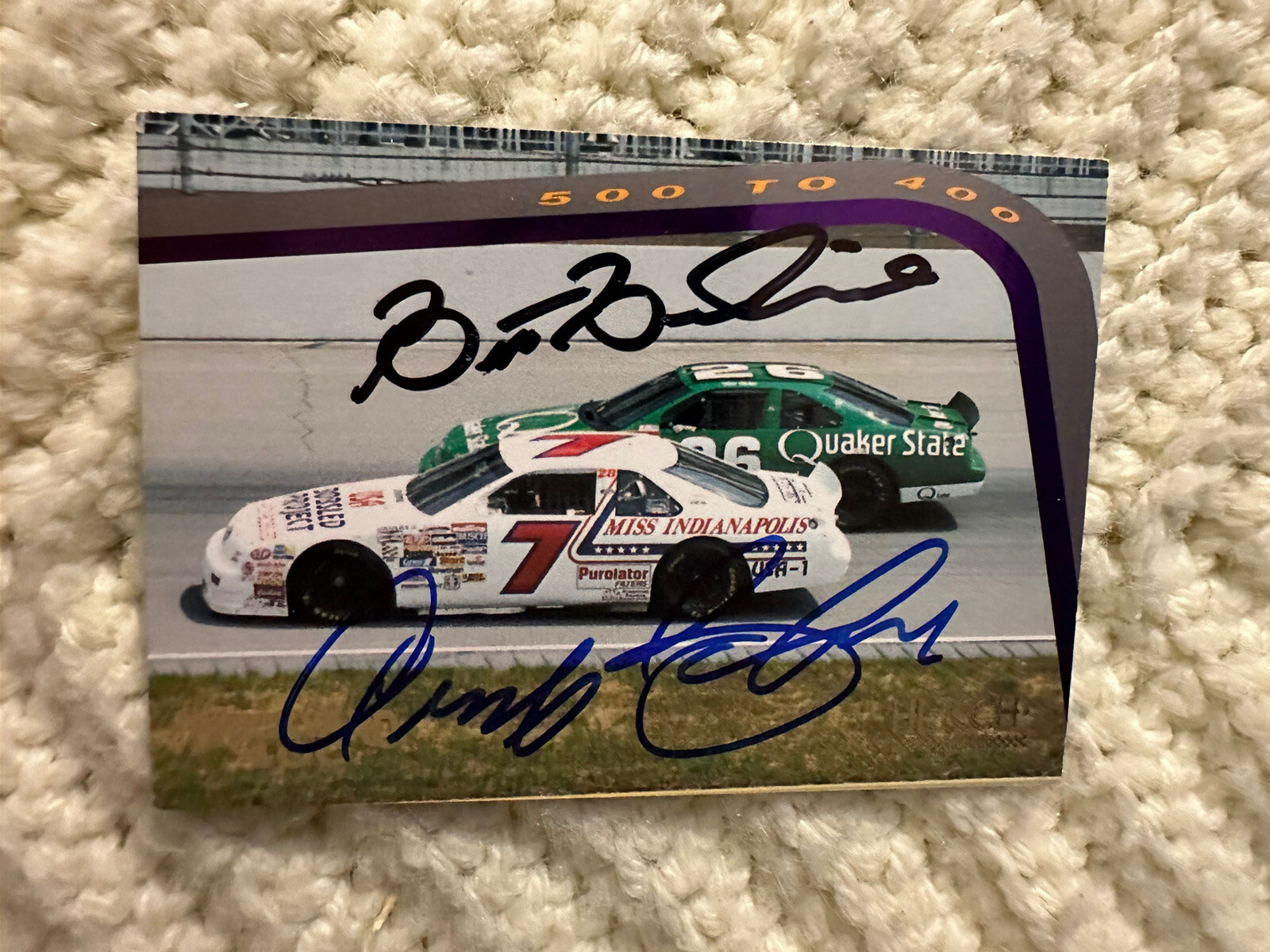 Brett & Geoff Bodine signed Trading Card Autographed Brothers Brickyard