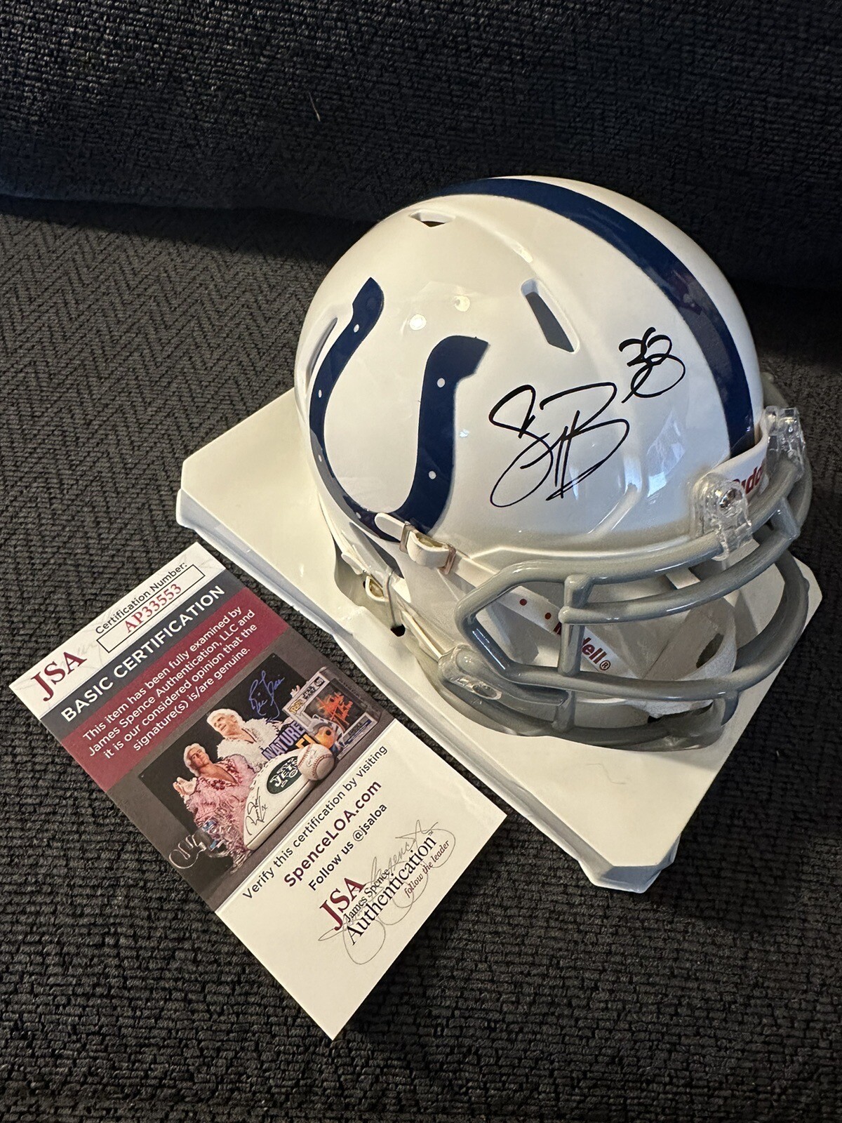 Sergio Brown Signed Indianapolis Colts Mini Helmet JSA Authentication COA