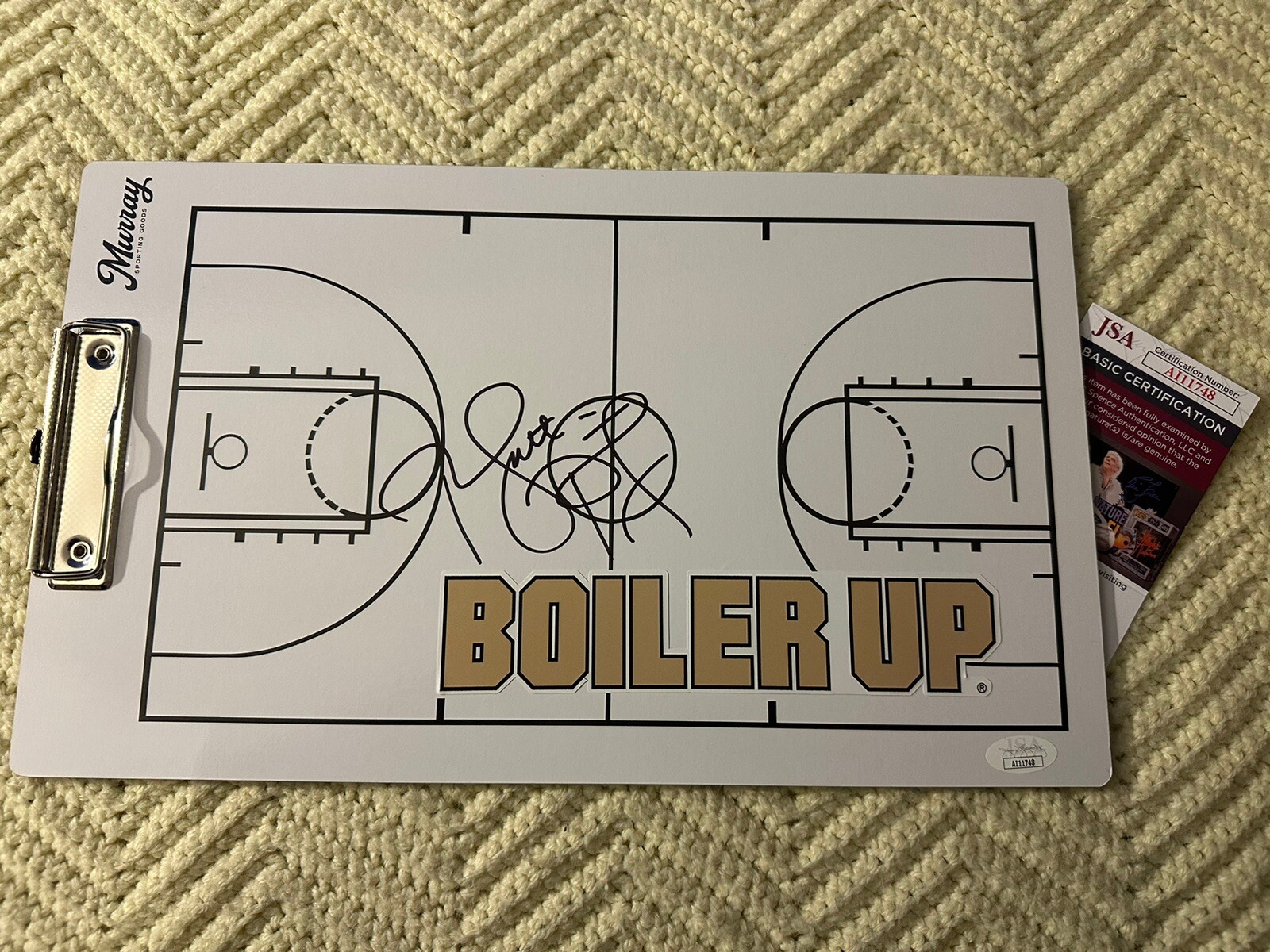 Coach Matt Painter Signed Clip Board JSA Authentication COA Purdue Autographed
