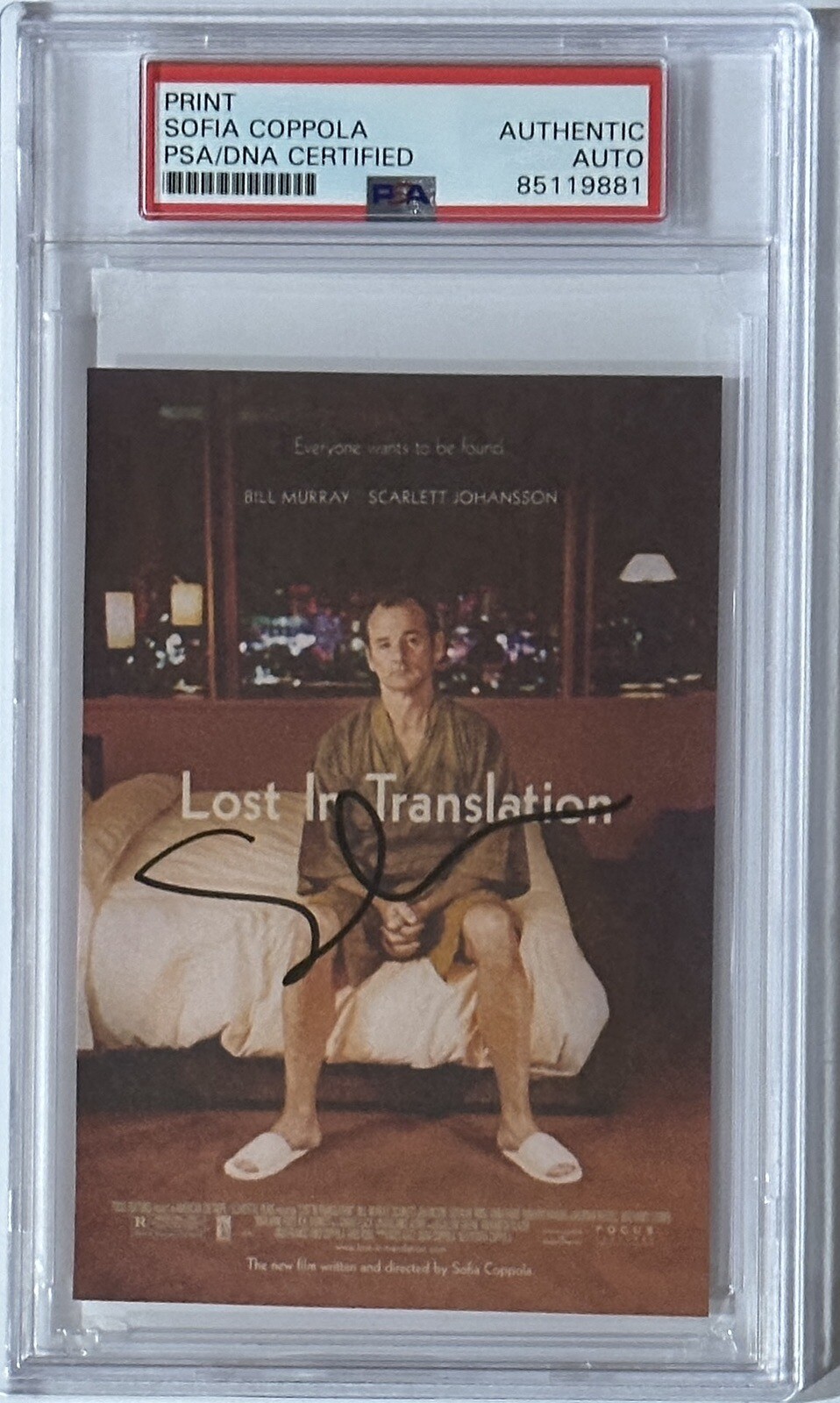 SIGNED Sofia Coppola Autographed LOST IN TRANSLATION Picture Print PSA DNA COA