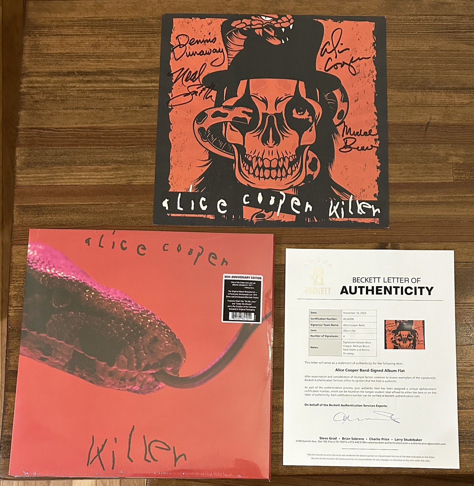Alice Cooper Killer Deluxe Vinyl SIGNED FULL BAND AUTOGRAPHED BAS Beckett COA