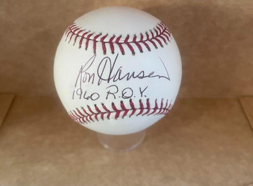 RON HANSEN 1960 ROY ORIOLES SIGNED AUTO M.L. BASEBALL BECKETT AUTH