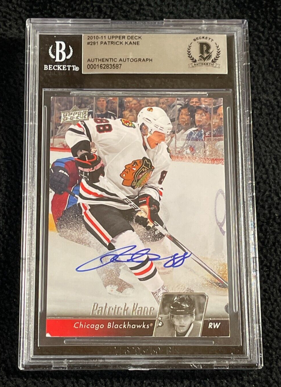 Patrick Kane Signed 2010/11 Upper Deck Card 291 BAS Certified Chicago Blackhawks