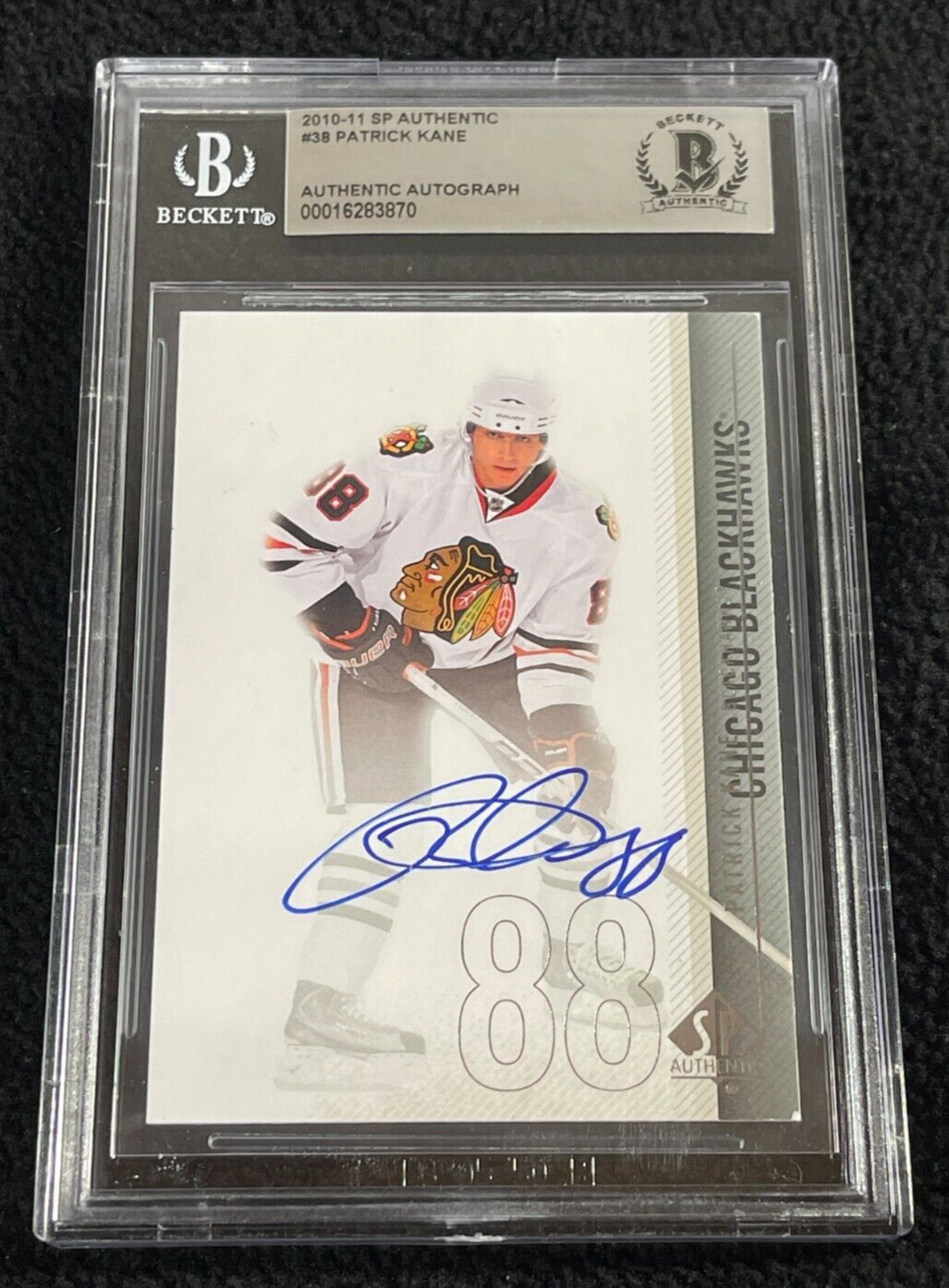 Patrick Kane Signed 2010/11 SP Authentic Card #38 BAS Certified Blackhawks