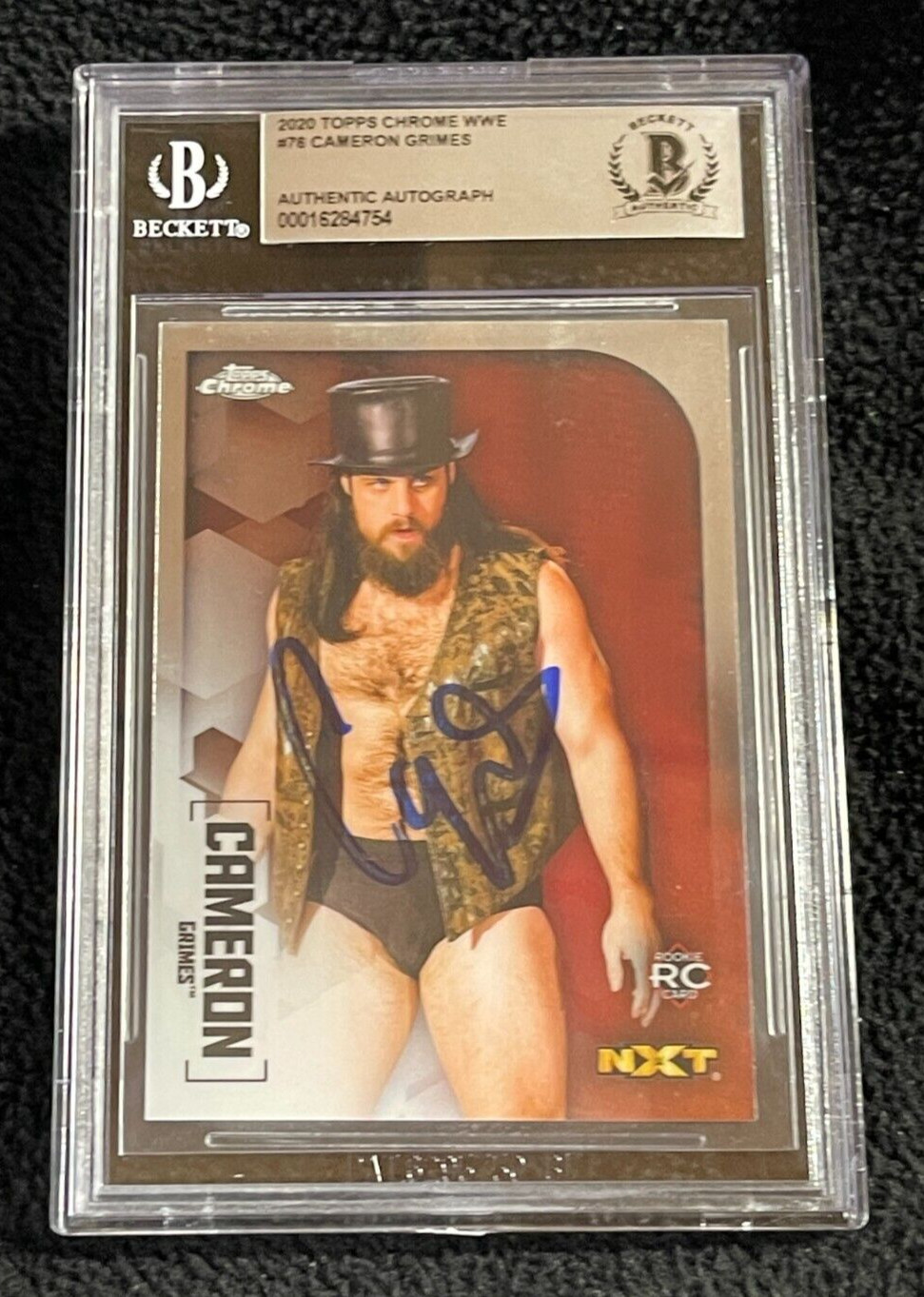 Cameron Grimes Signed 2020 Topps Chrome WWE Rookie Card #76 BAS Certified