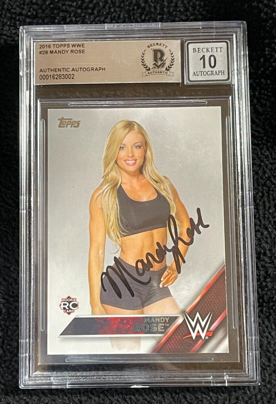 Mandy Rose Signed 2016 Topps WWE Rookie Card #28 BAS Certified Auto Grade 10