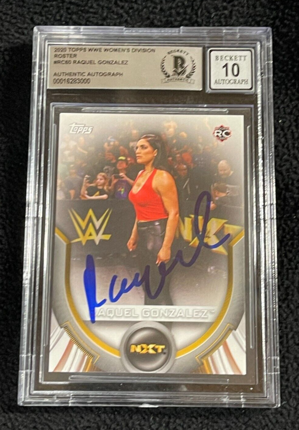 Raquel Gonzalez Signed 2020 Topps WWE Rookie Card BAS Certified Auto Grade 10