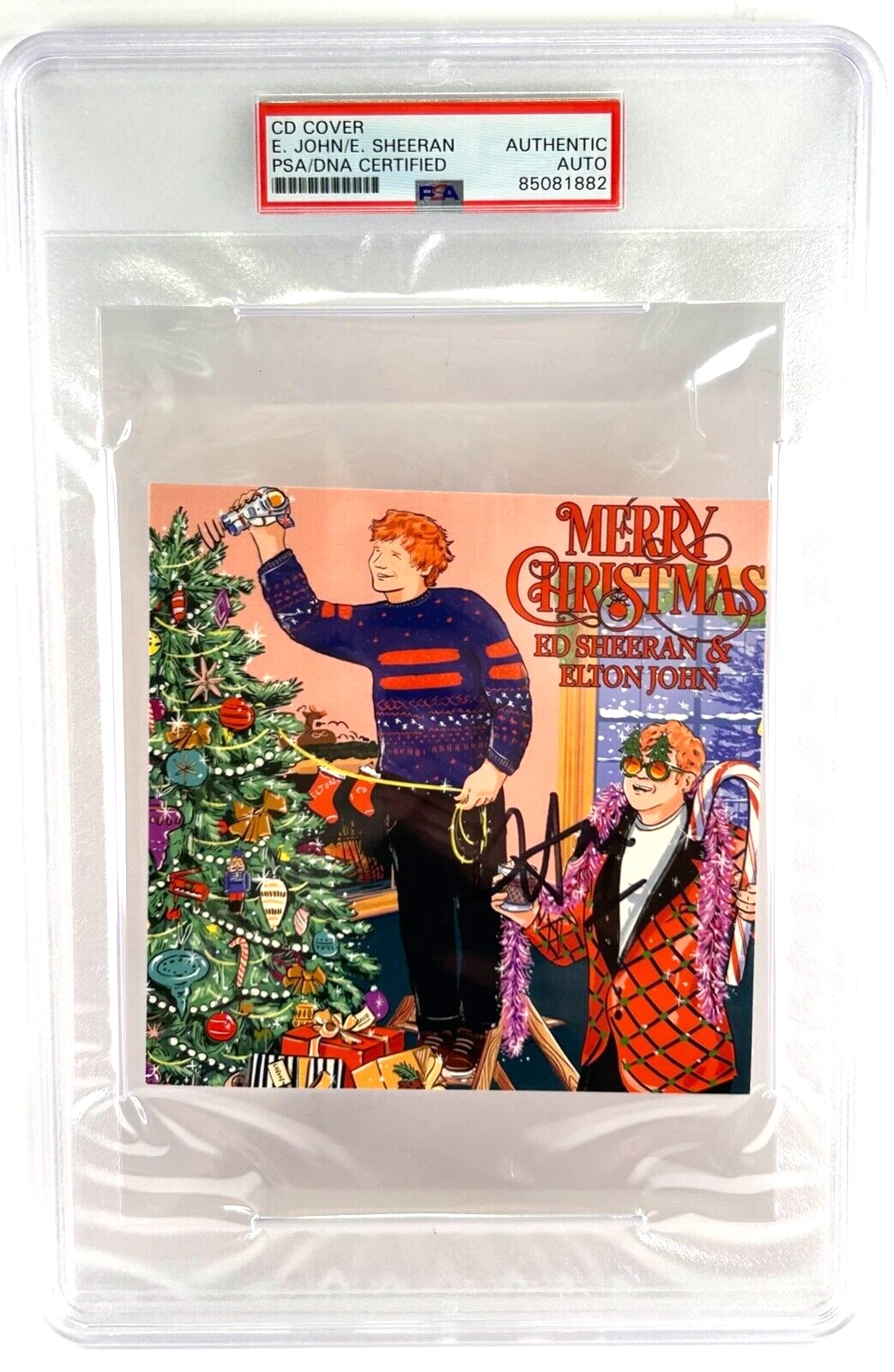 ELTON JOHN ED SHEERAN Signed Slabbed Encapsulated 