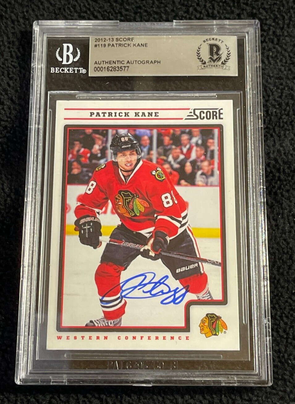 Patrick Kane Signed 2012/13 Score Card #119 BAS Certified Chicago Blackhawks